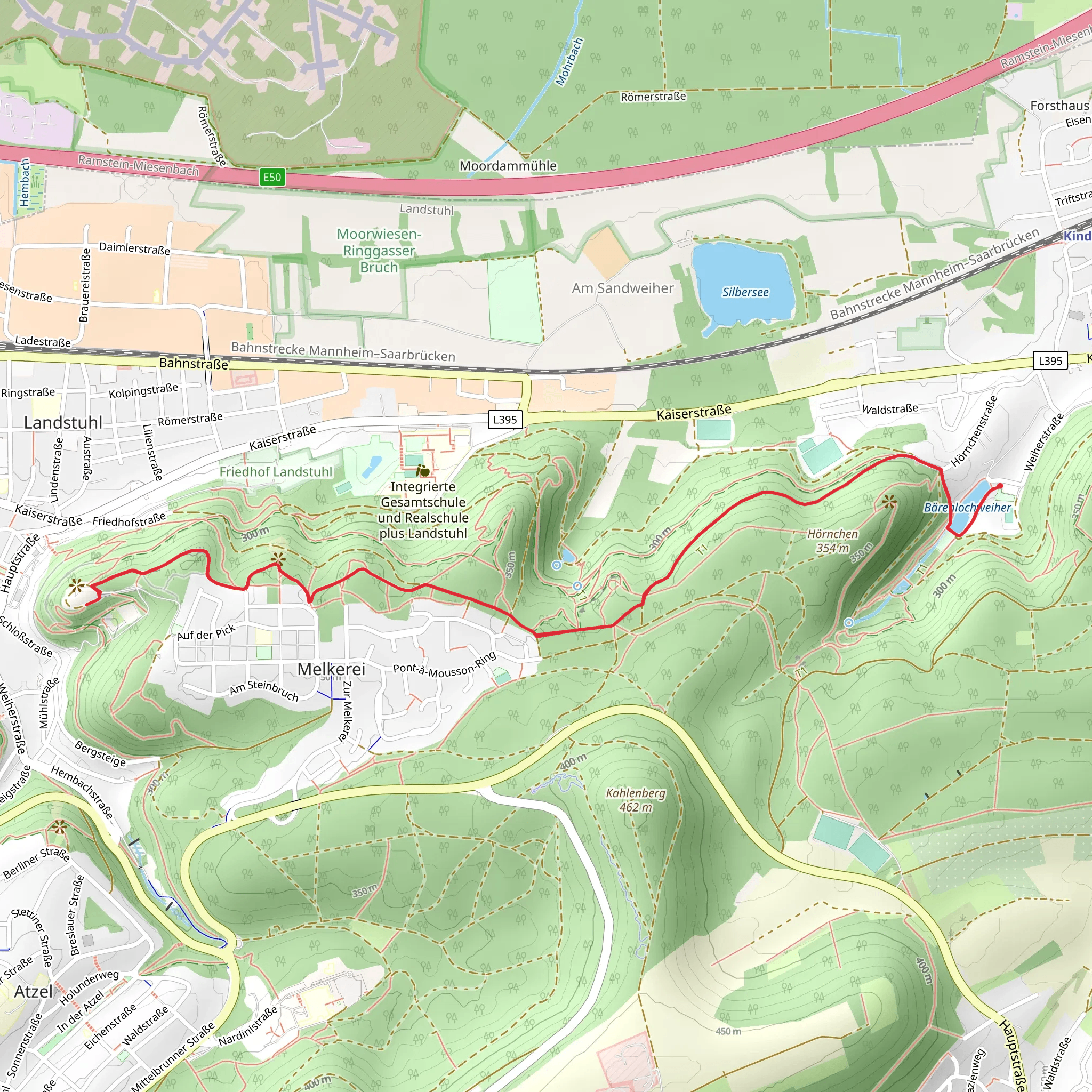 Burg Nanstein via Saar Pfalz Weg mobile static map