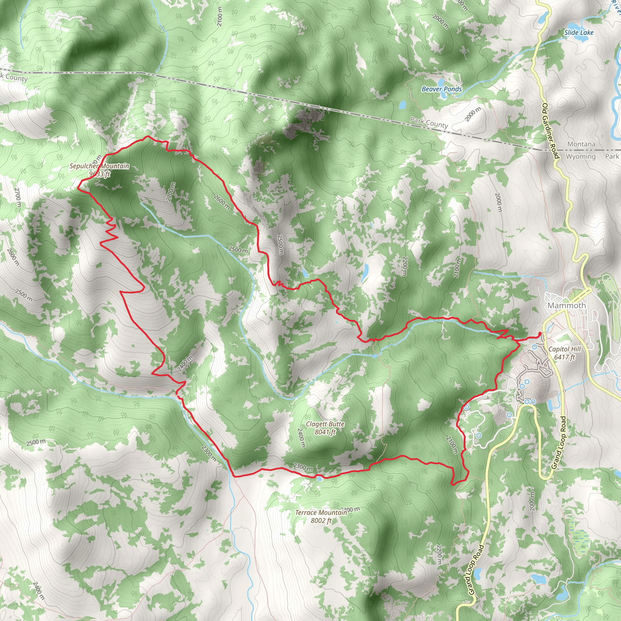 Sepulcher Mountain Trail mobile static map