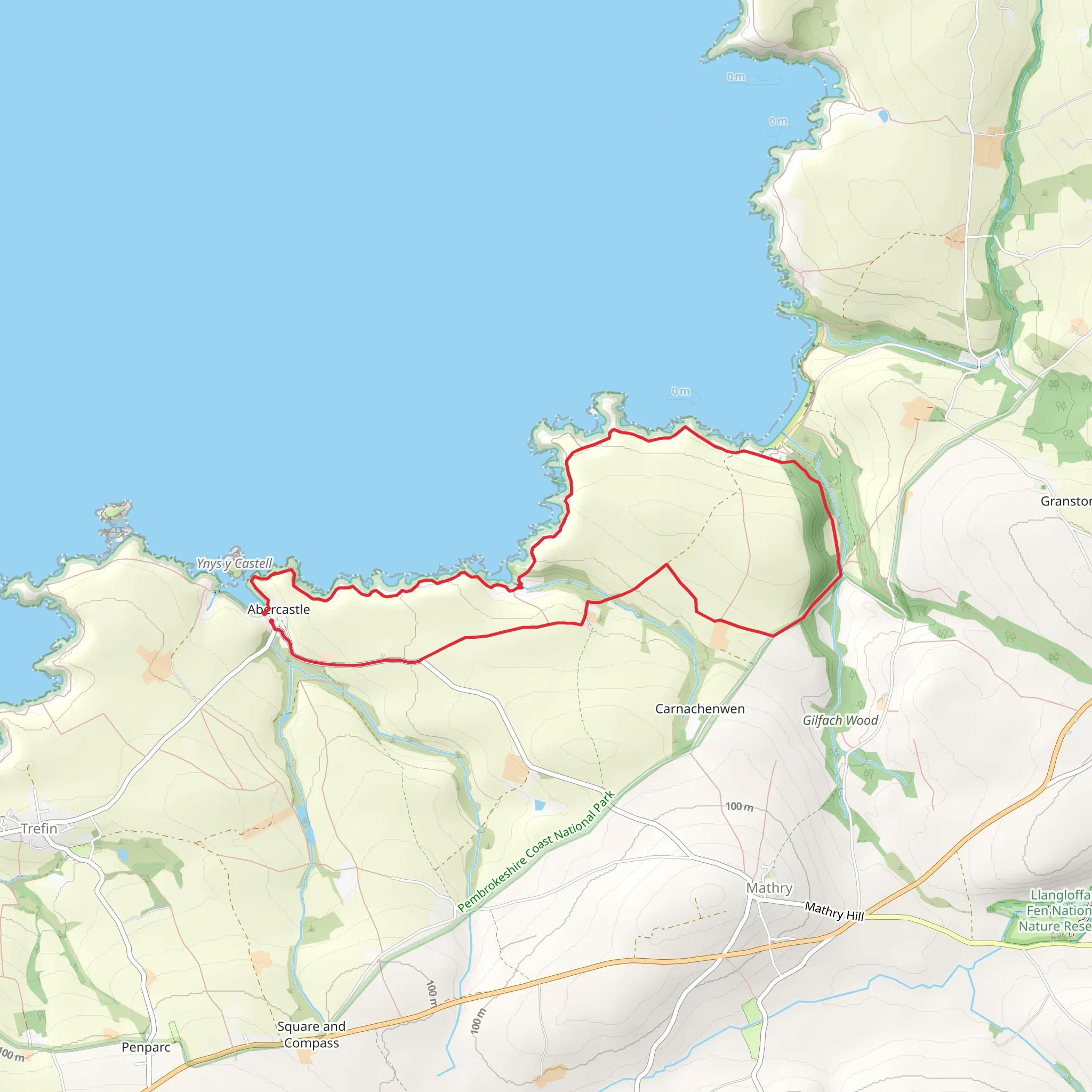 Abercastle - Abermawr mobile static map