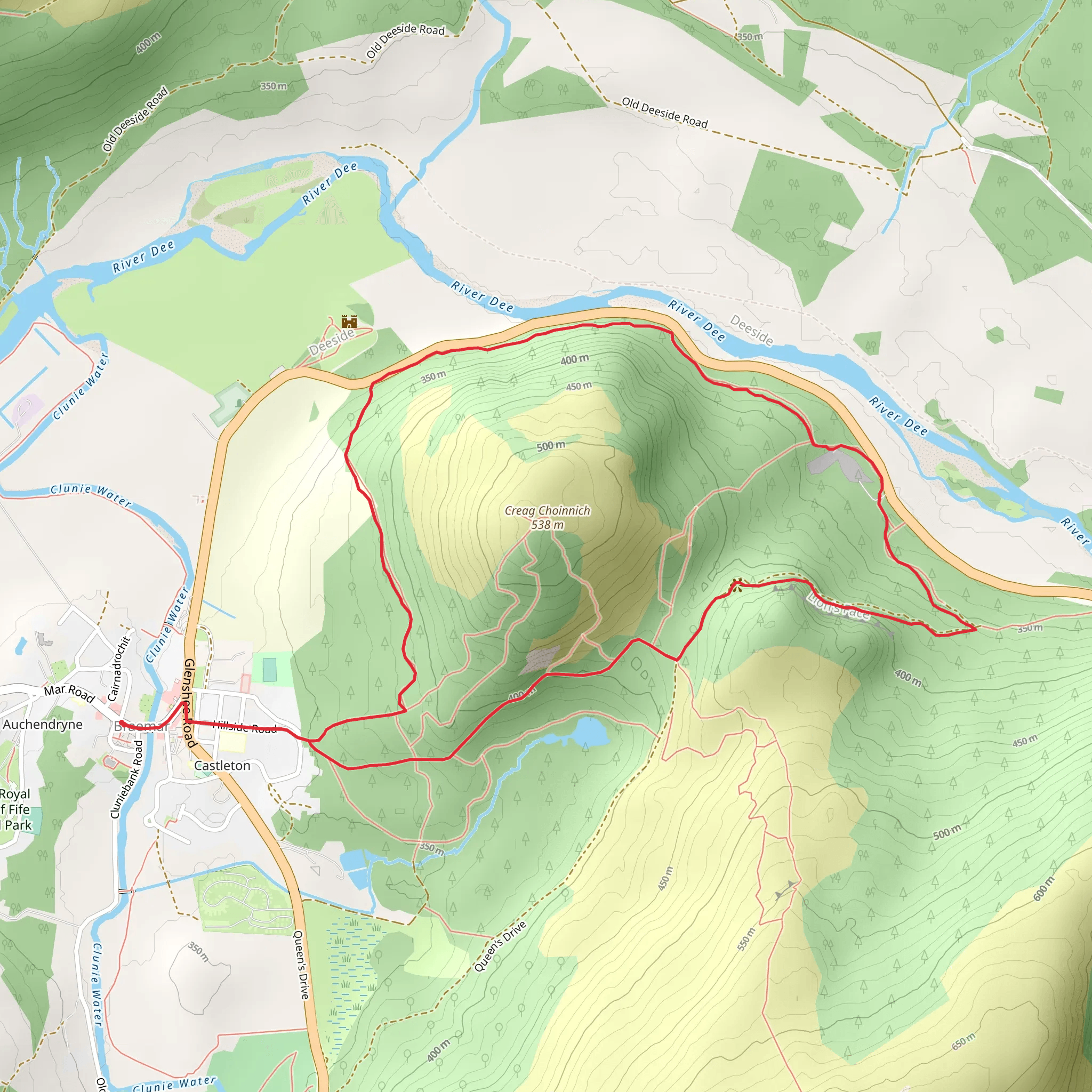 Lion's Face and the Cromlins Trail mobile static map