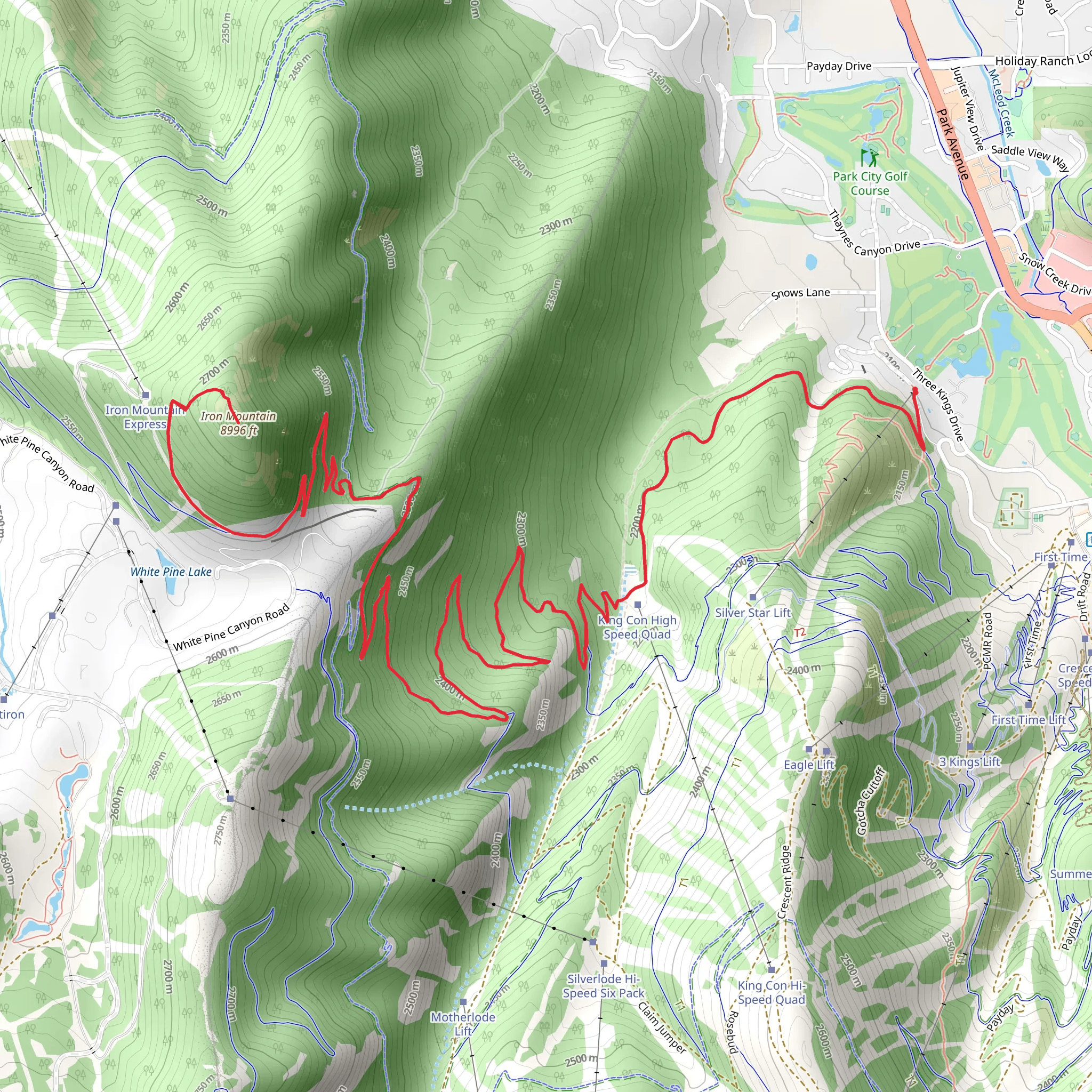 Iron Mountain via Mid Mountain Trail mobile static map