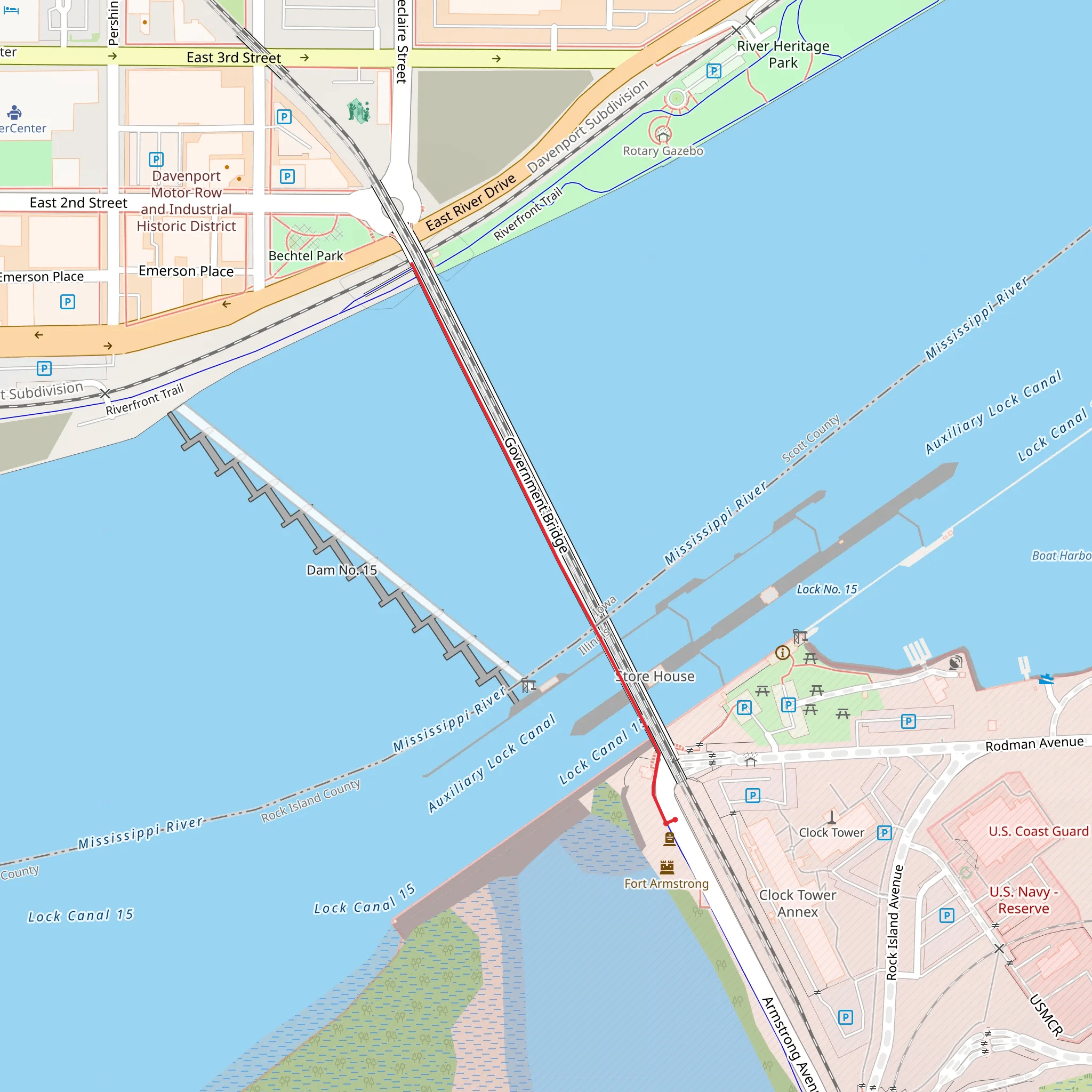 Government Bridge - Arsenal Bridge mobile static map