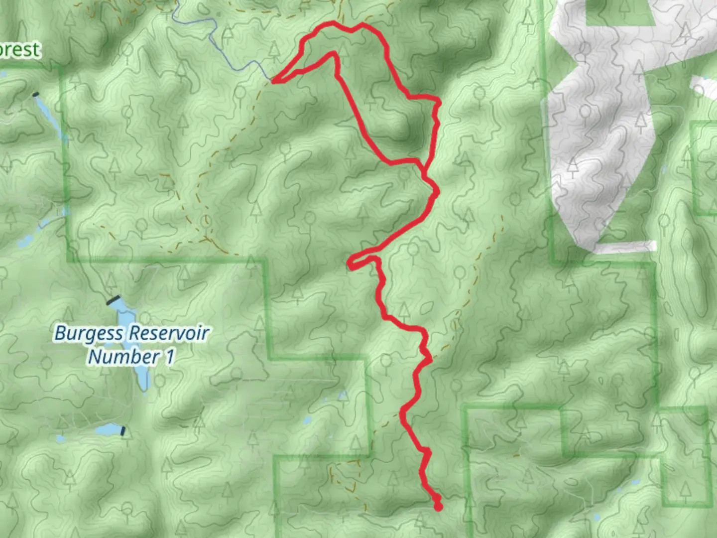 An image depicting the trail Broken Swing Arm Loop and its surrounding area.
