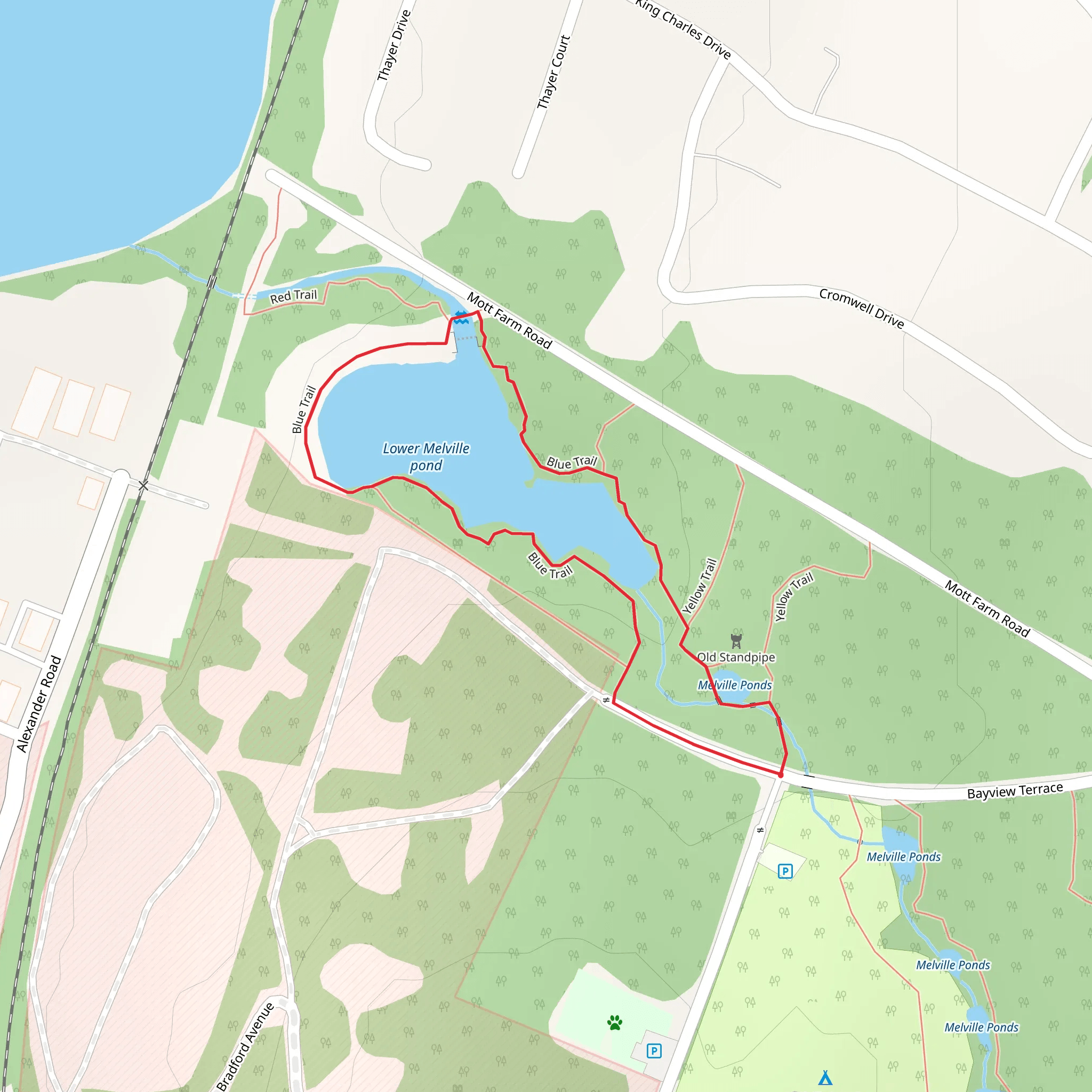 Lower Melville Pond Loop mobile static map