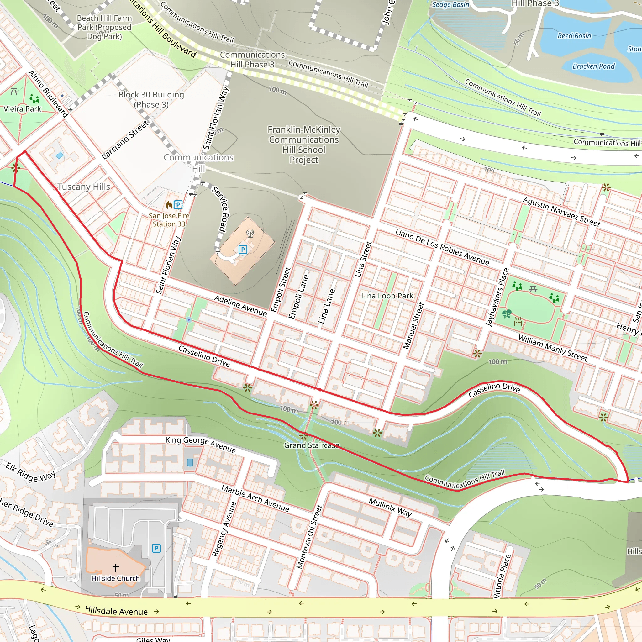Communications Hill Loop Trail mobile static map