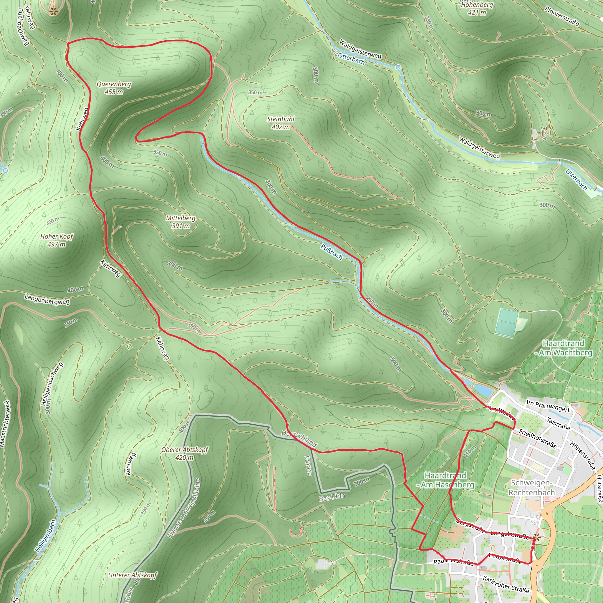 Saar Pfalz Weg and Kappellen-Pilgerweg mobile static map