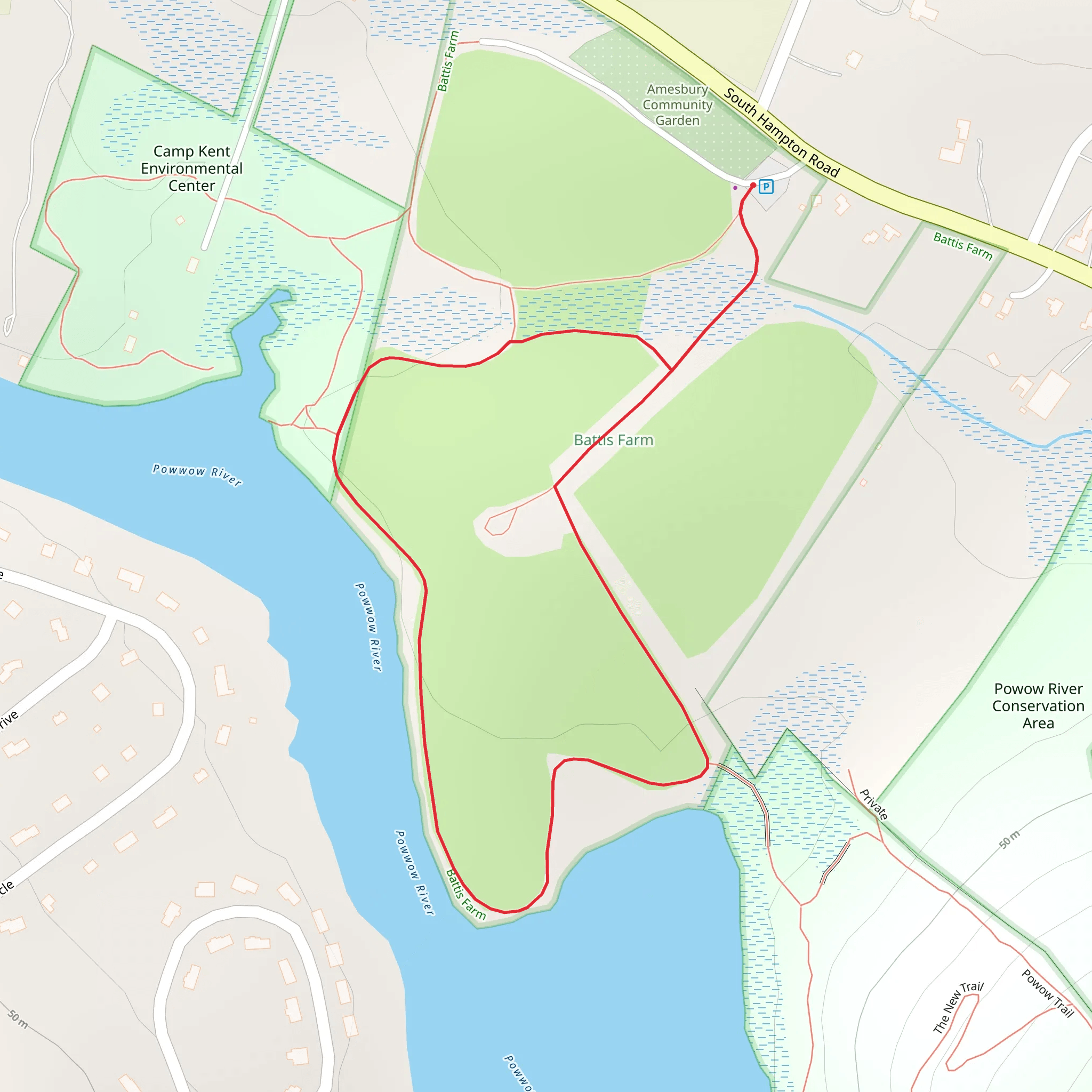 Battis Farm Loop Trail mobile static map