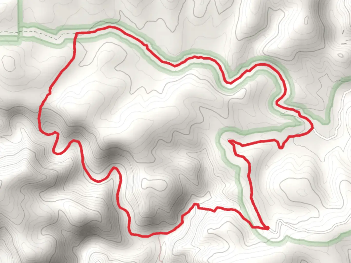 An image depicting the trail Reef Top Circle, Lowe Spring and Guadalupe Ridge Loop Trail and its surrounding area.