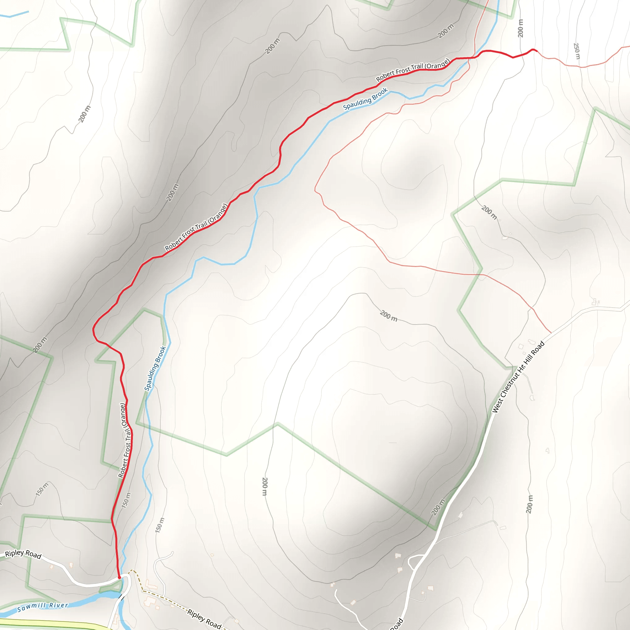 Robert Frost Trail - Orange from Ripley Road mobile static map