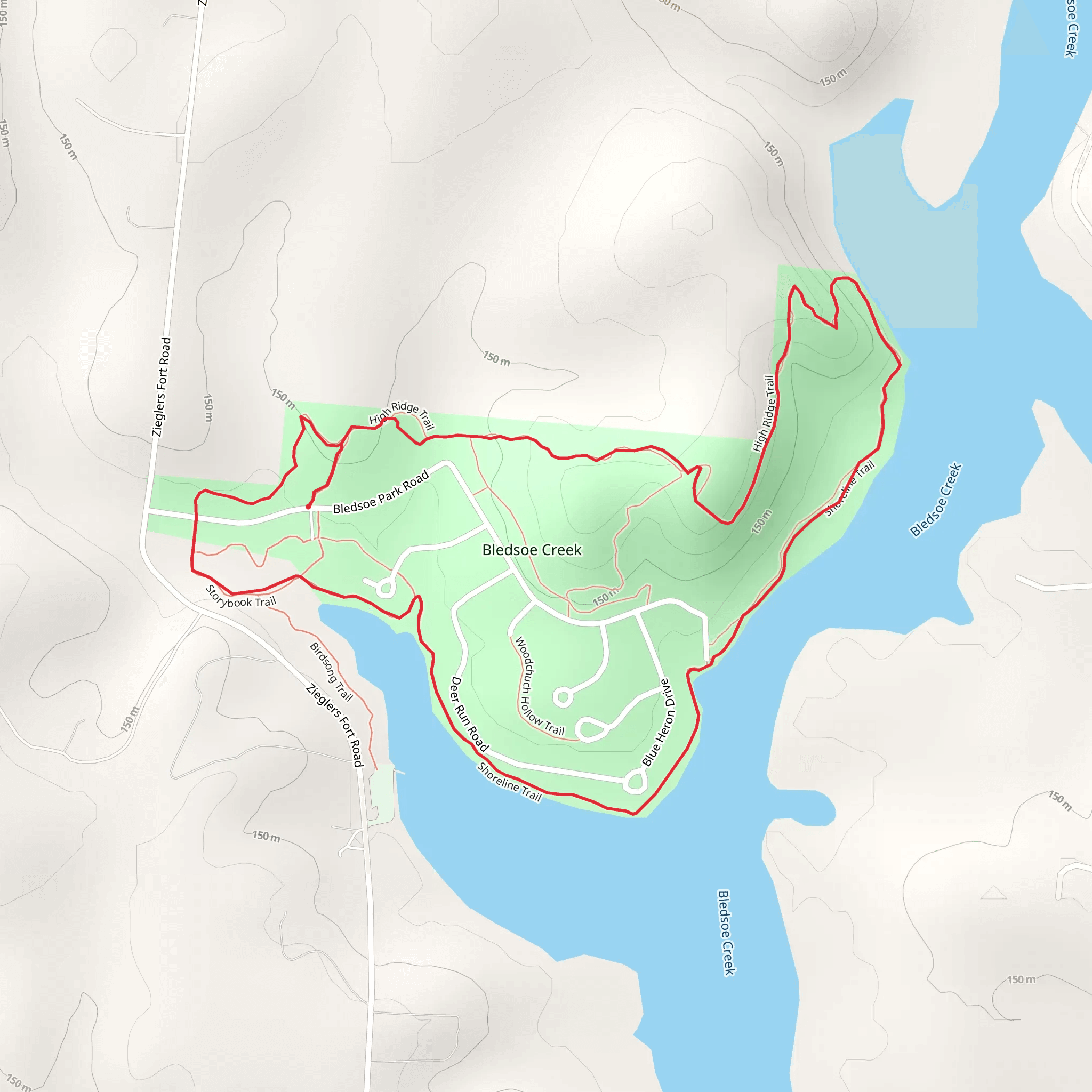 Bledsoe Creek Loop mobile static map