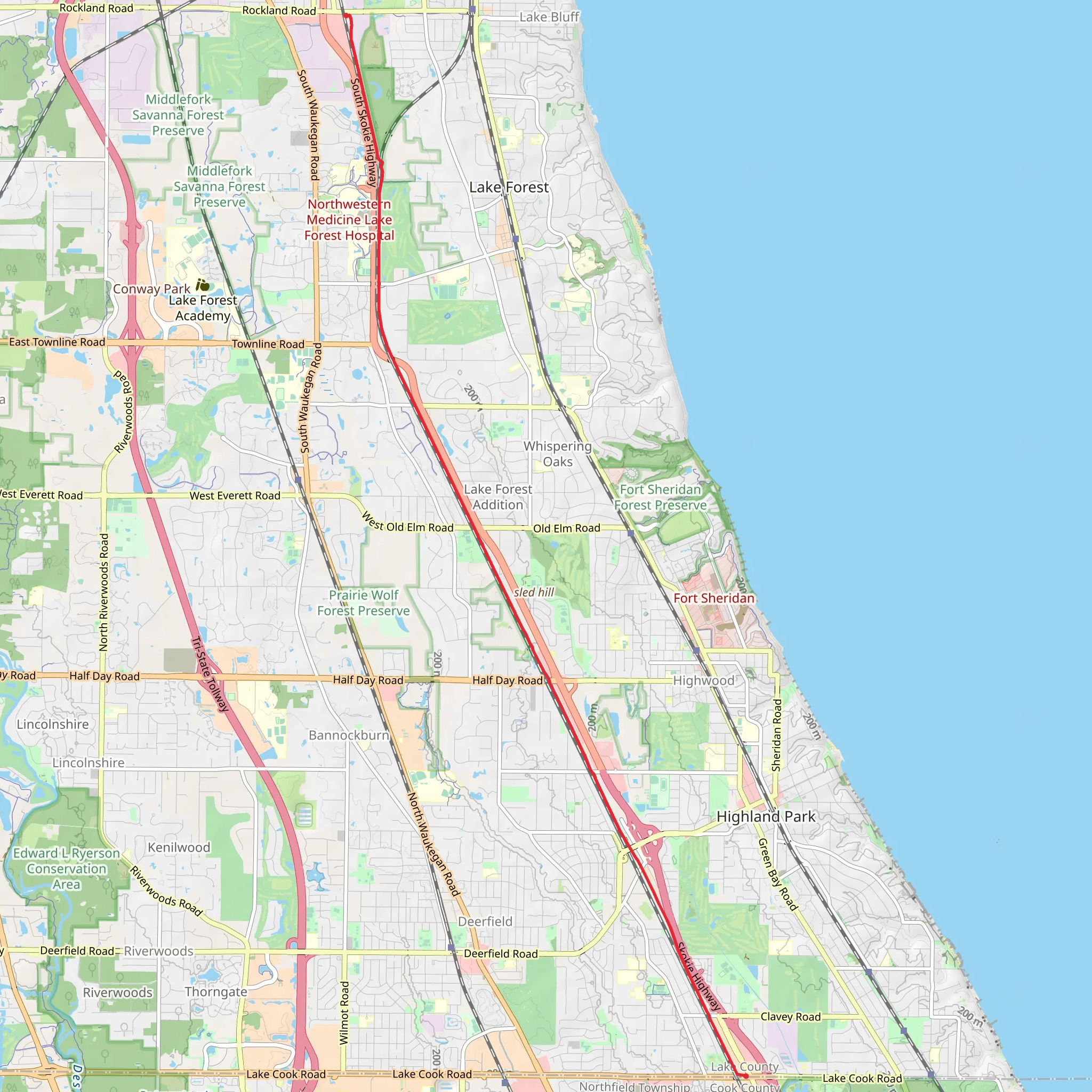 Skokie Valley Way mobile static map