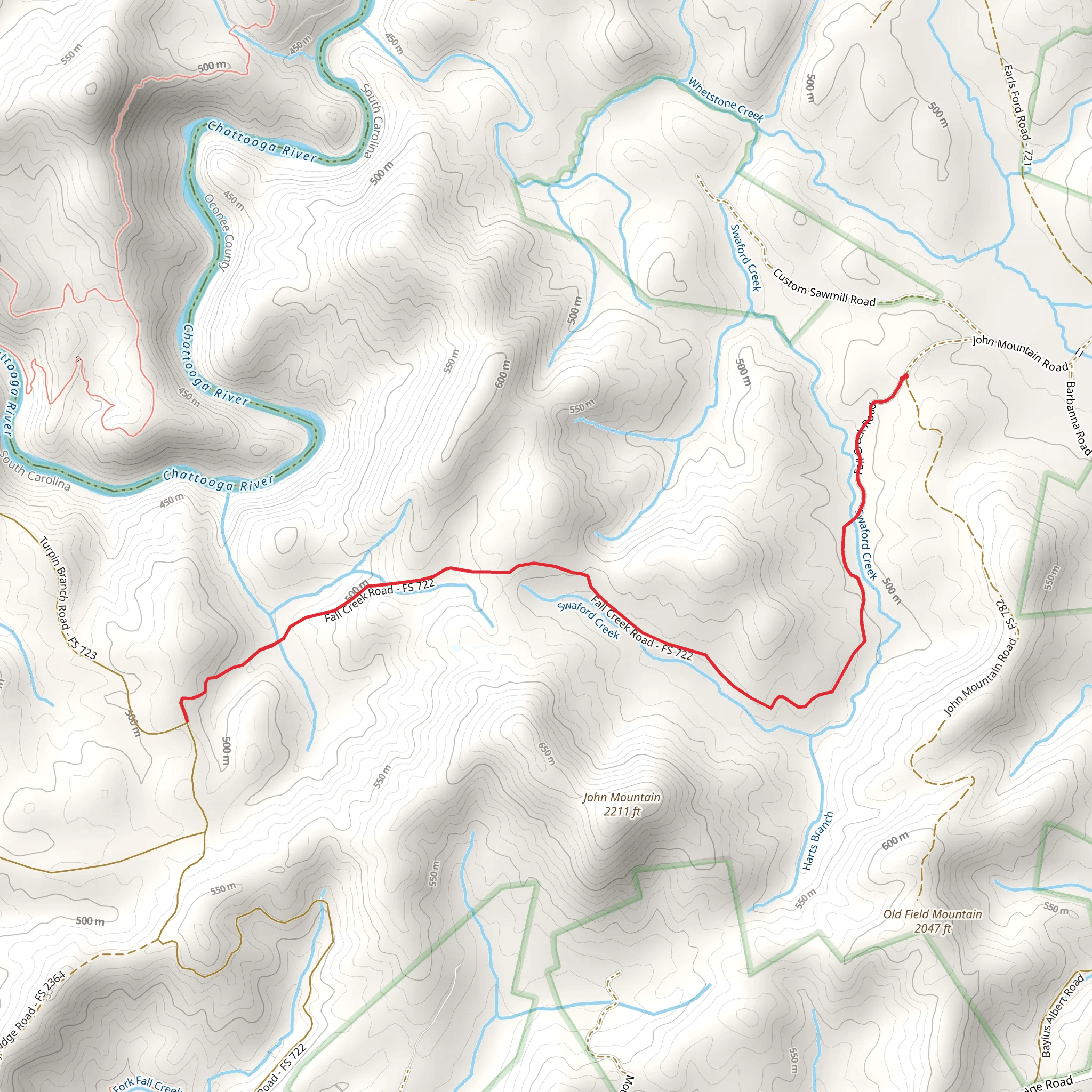 Fall Creek Road mobile static map