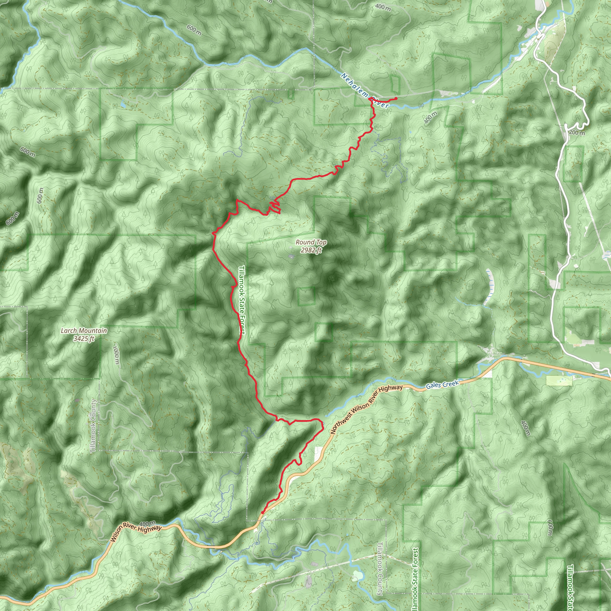 Gales Creek Trail mobile static map