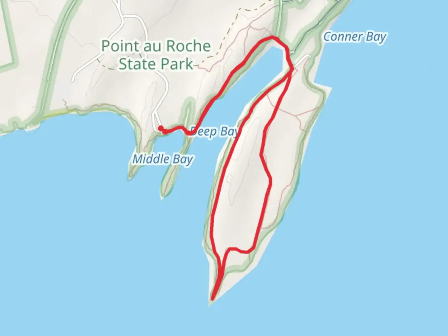 An image depicting the trail Long Point - Deep Bay and its surrounding area.