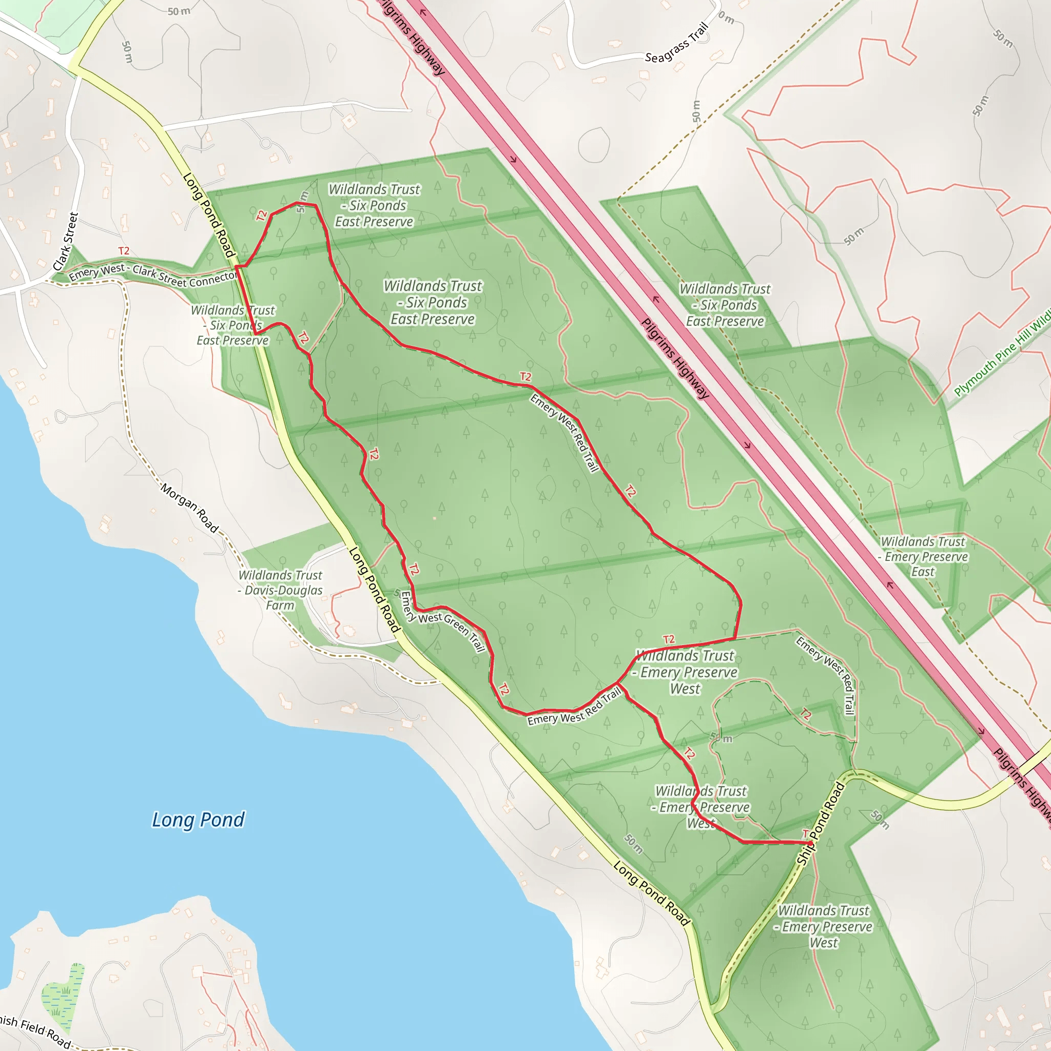 Wildlands Trust Emery Preserve Loop mobile static map