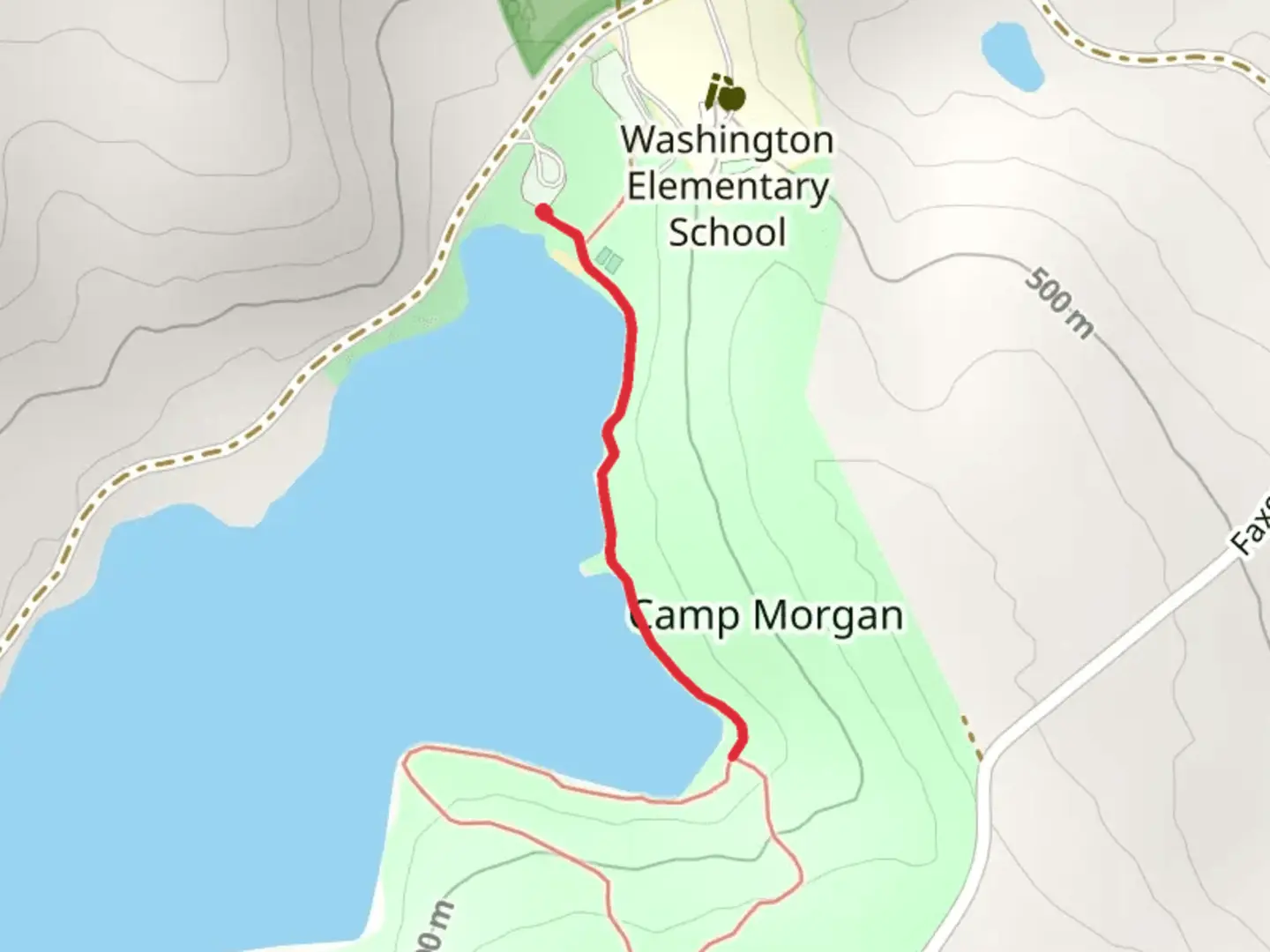 An image depicting the trail Camp Morgan Out and Back and its surrounding area.