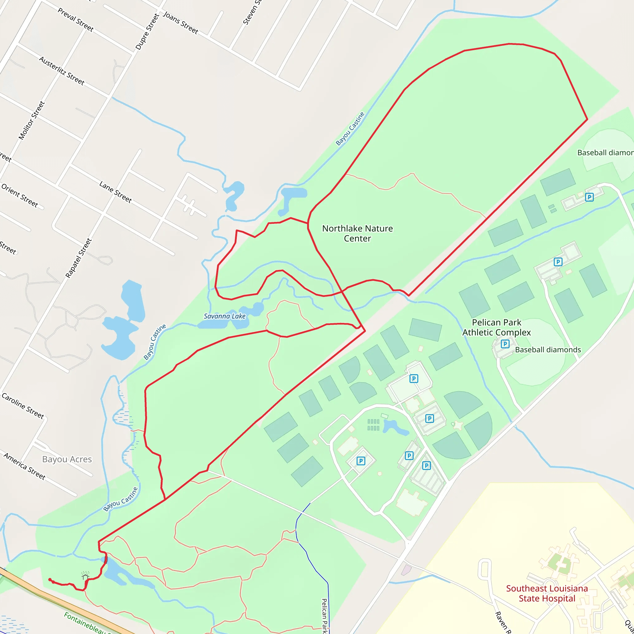Northlake Nature Center Loop - Long mobile static map