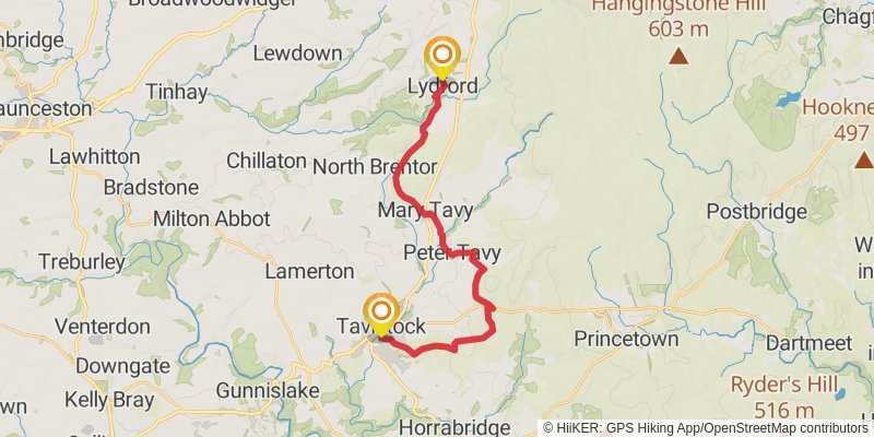 Dartmoor Way stage 8 Map
