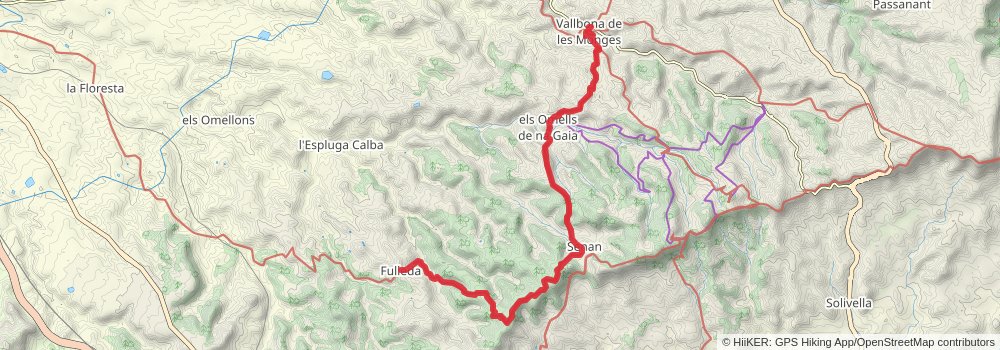 GR 3 Central Path of Catalonia stage 45 Map