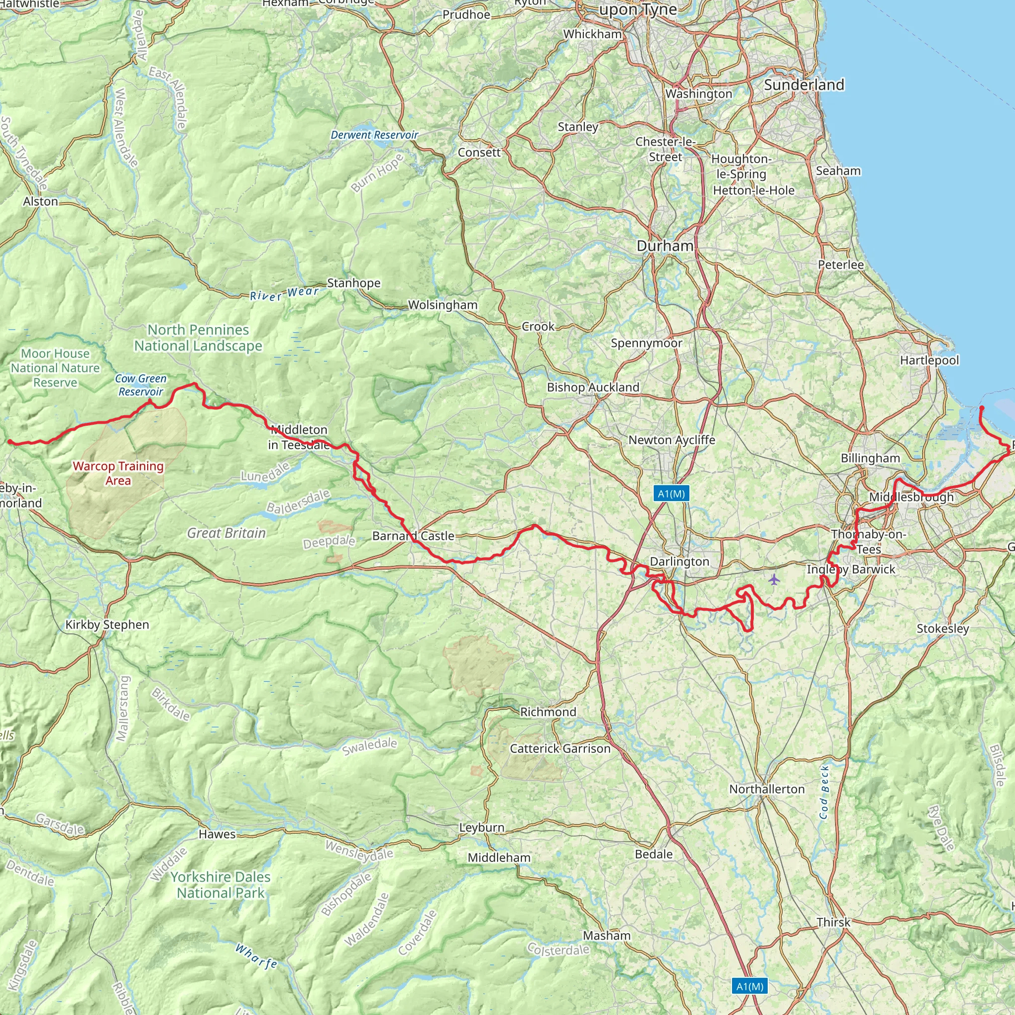 Teesdale Way mobile static map