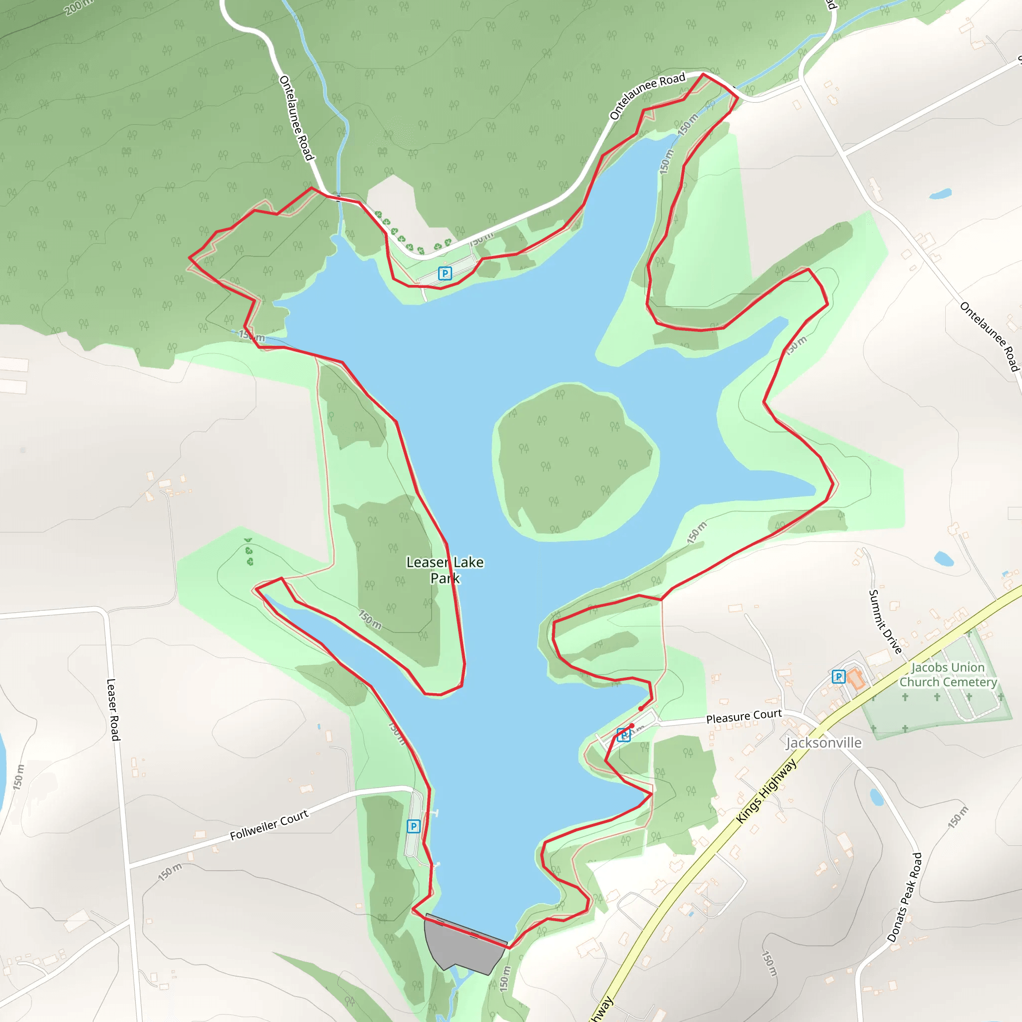 Leaser Lake Loop mobile static map