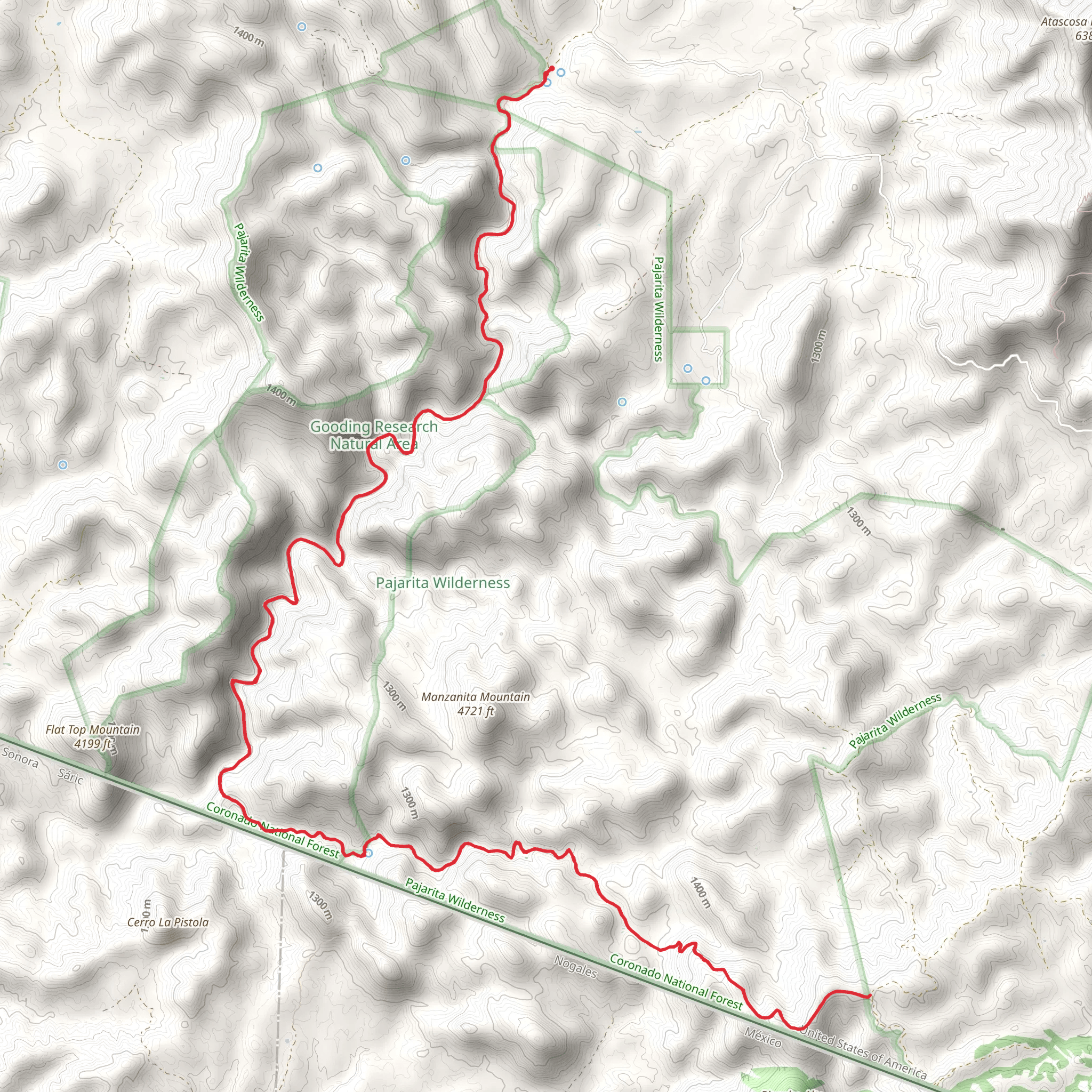 Sycamore Canyon Trail mobile static map