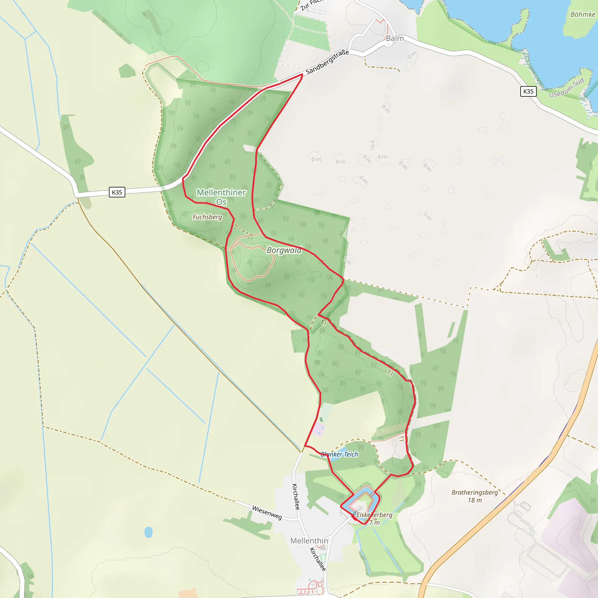 Borgwald and Blanker Teich Loop mobile static map