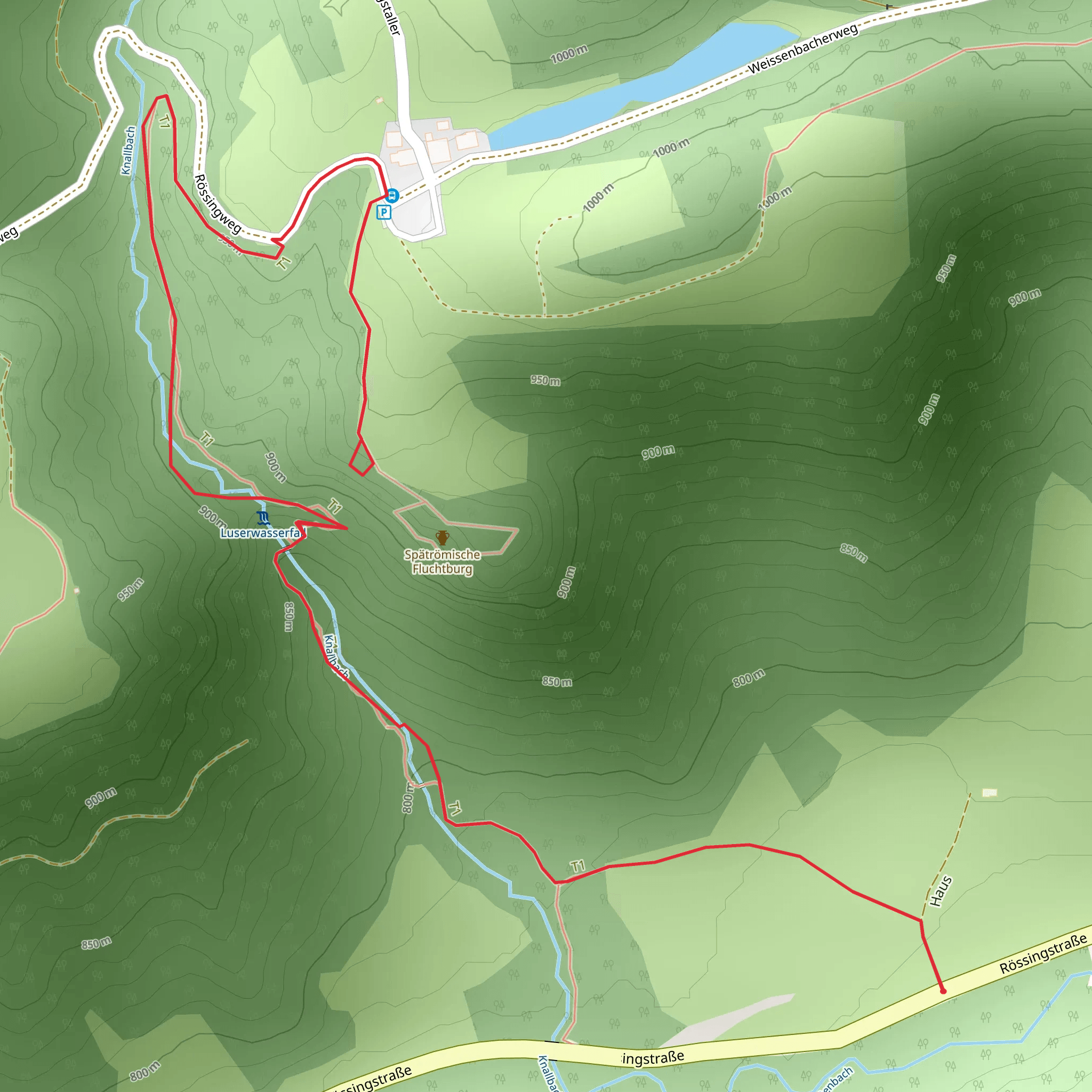 Archaeology Trail at Luserwaterfall mobile static map