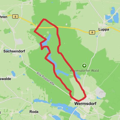 Wermsdorfer Wald Loop via Kirchenteich mobile static map