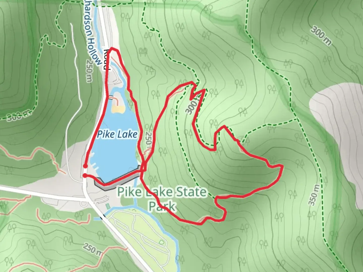 An image depicting the trail Pike Lake, Buckeye and Mitchell Ridge Loop Trail and its surrounding area.