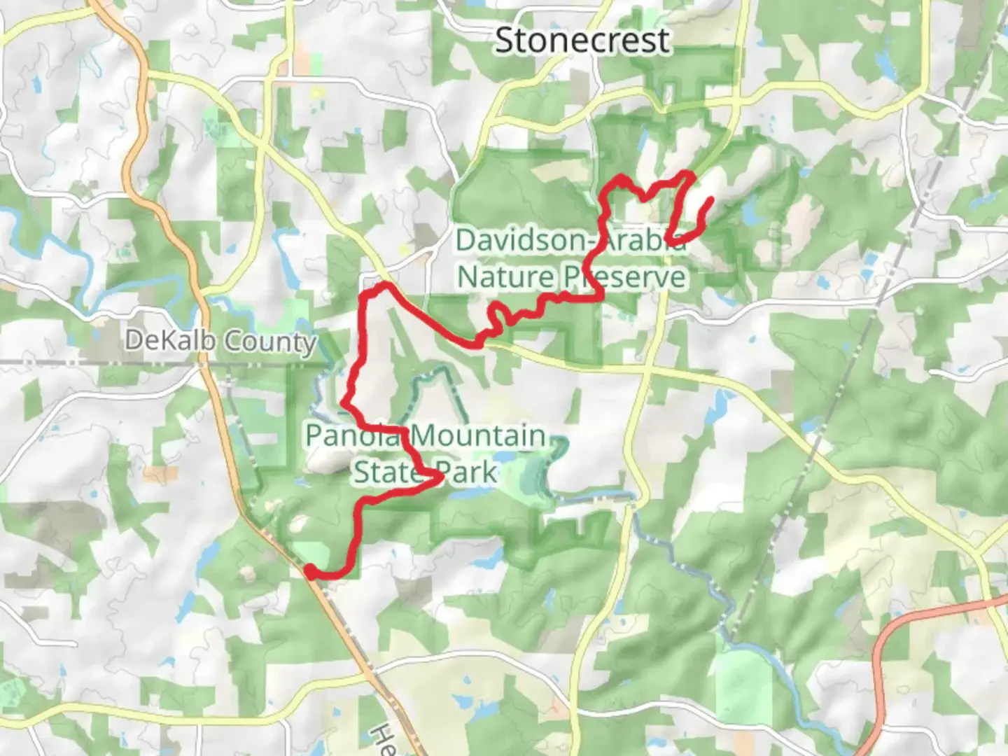 An image depicting the trail Arabia Mountain Path Trail and its surrounding area.