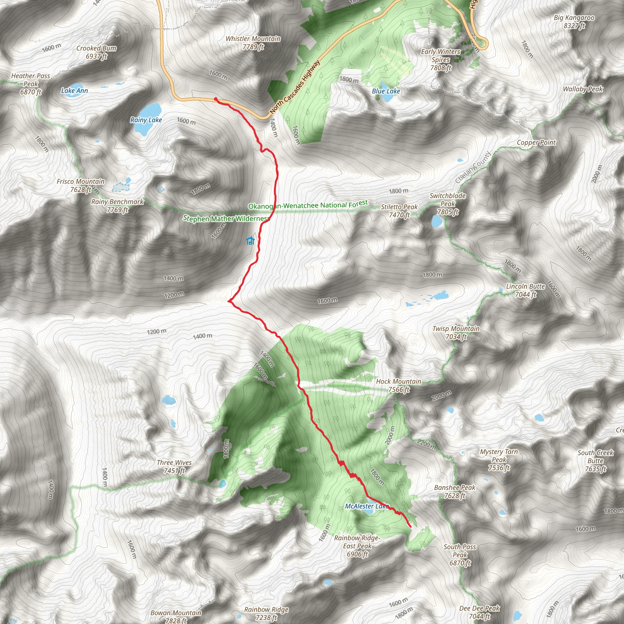 McAlester Creek via Bridge Creek Trail mobile static map