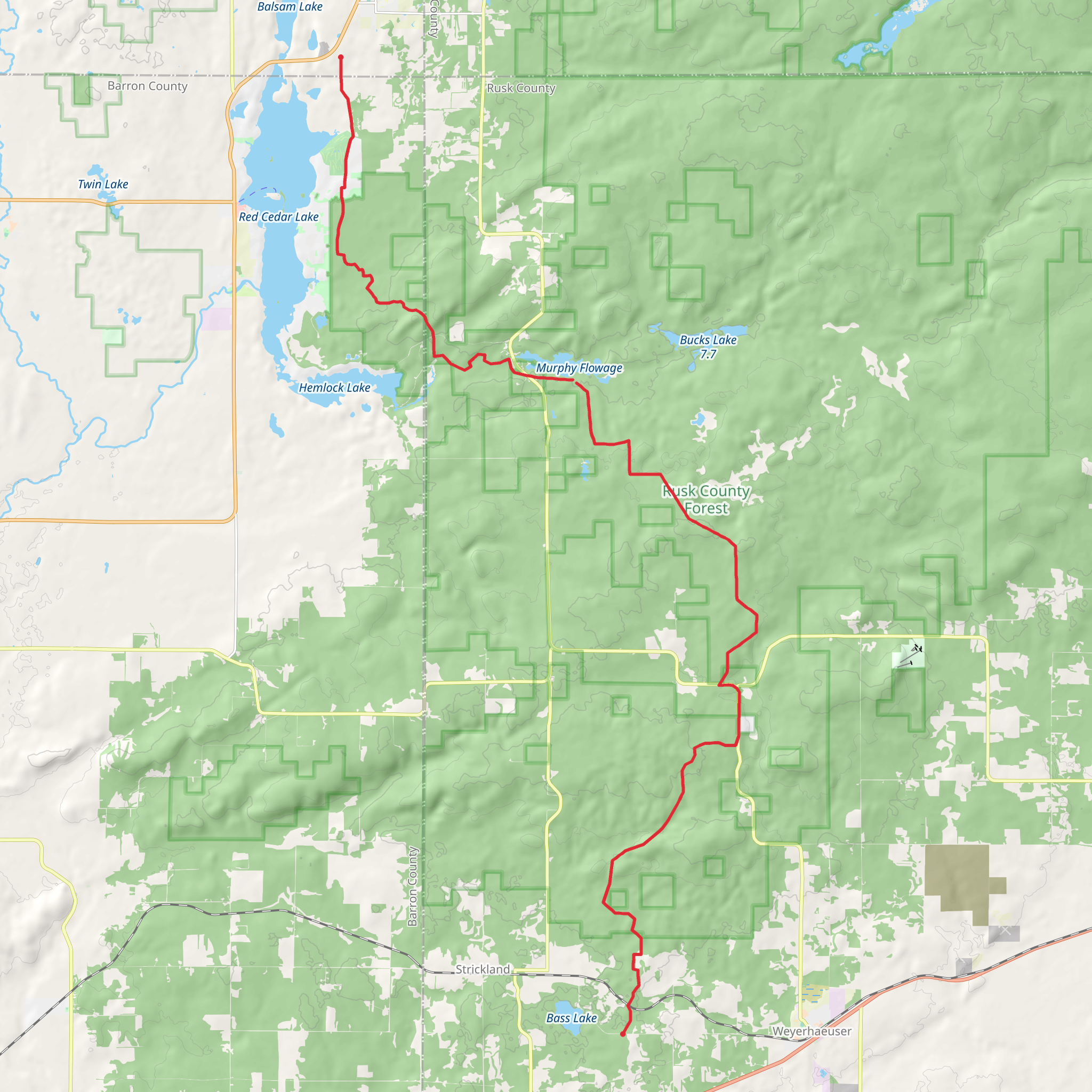 Ice Age National Scenic Trail - Blue Hills mobile static map