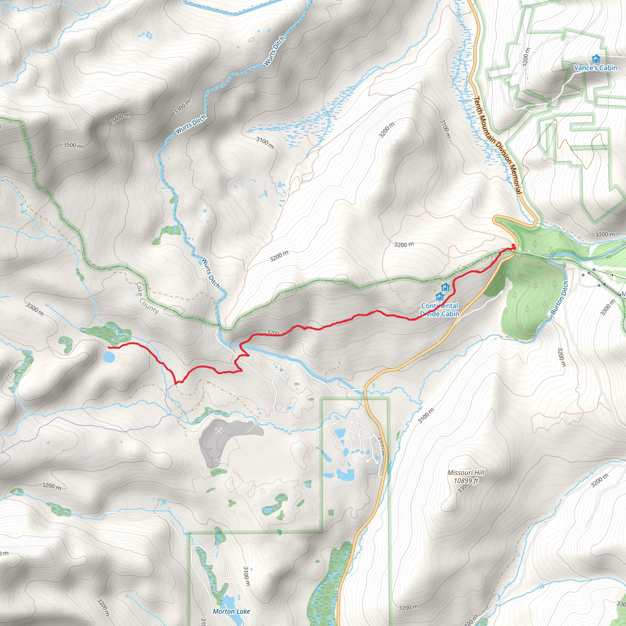 Lily Lake via Continental Divide Trail mobile static map