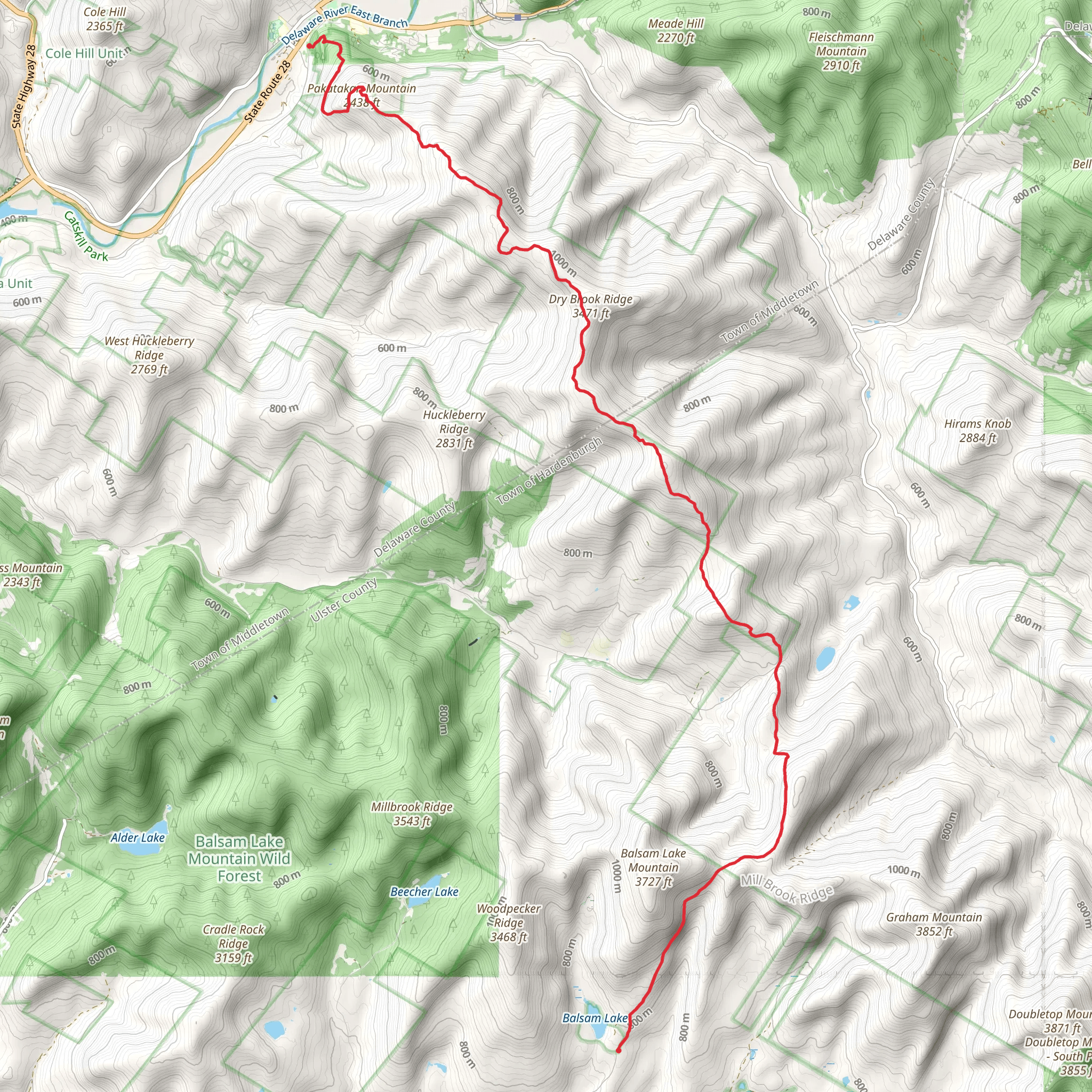 Dry Brook Ridge Trail mobile static map