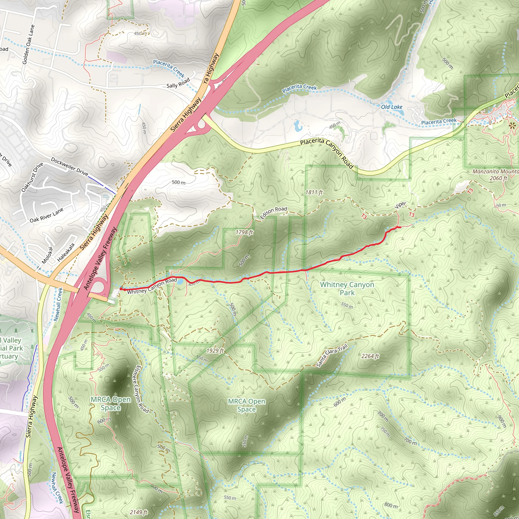 Whitney Canyon Road mobile static map