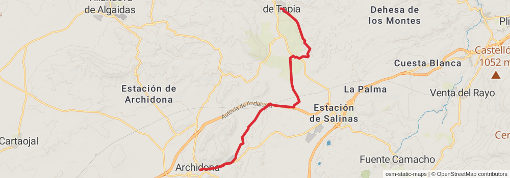 GR 249 Gran Senda de Málaga stage 15 Map
