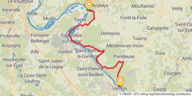 GR 2 - Sentier de la Seine stage 25 Map