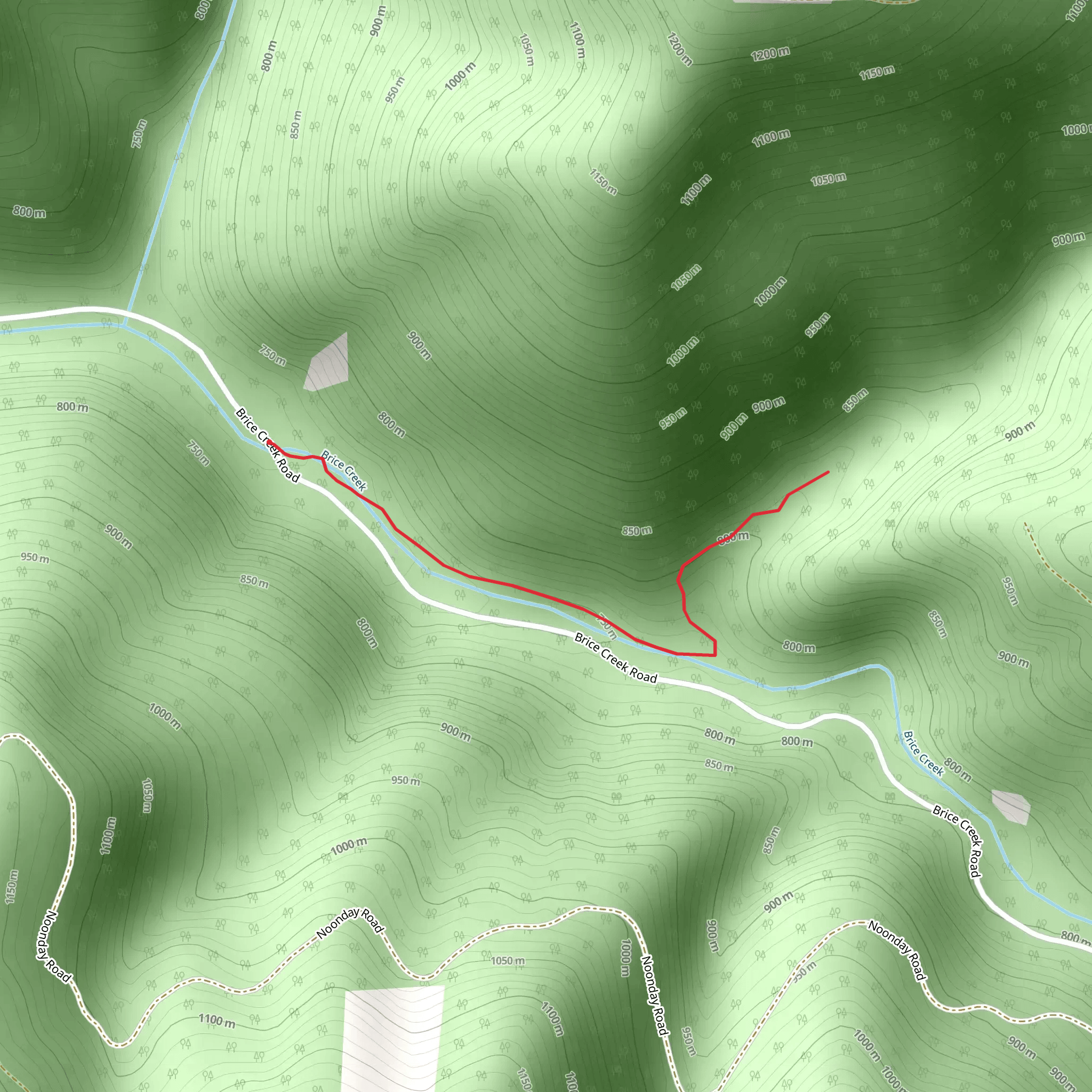 Lower Parker Falls via Brice Creek mobile static map