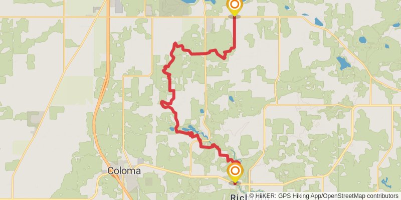 Ice Age National Scenic Trail stage 43 Map