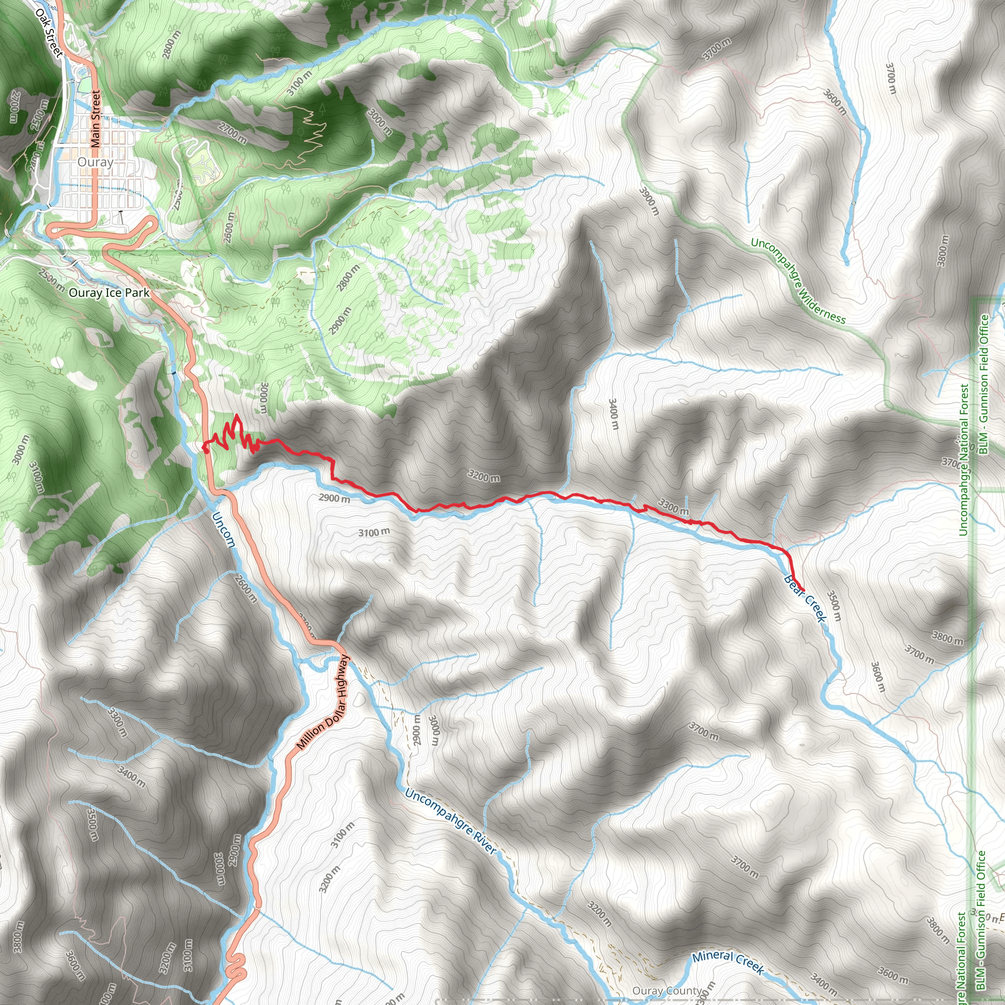 Bear Creek National Recreation Trail mobile static map