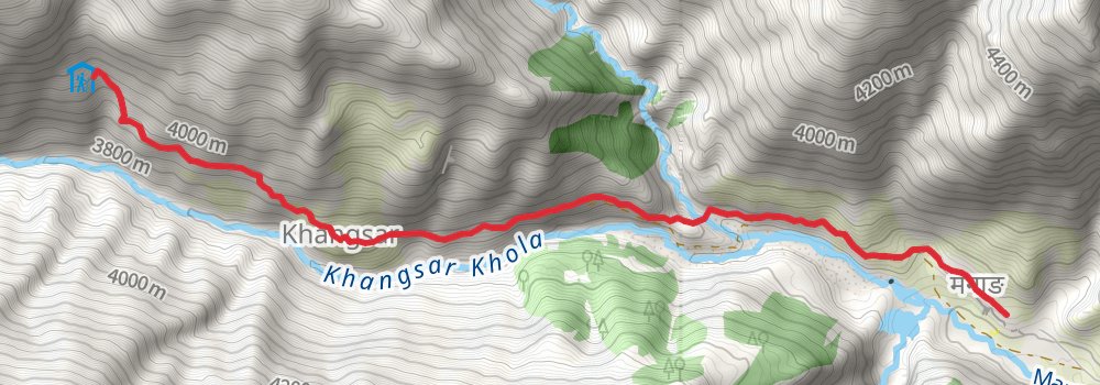 Tilicho Trek stage 3 Map
