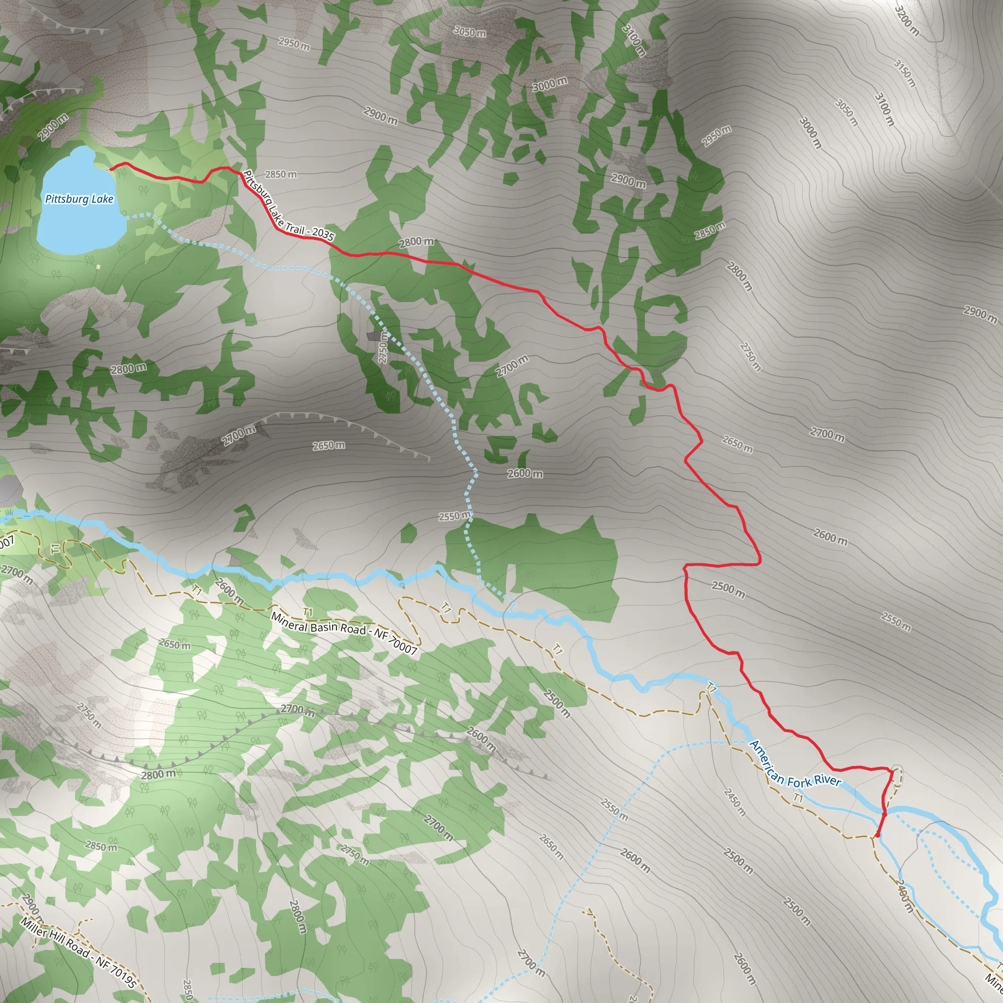 Pittsburg Lake Trail mobile static map