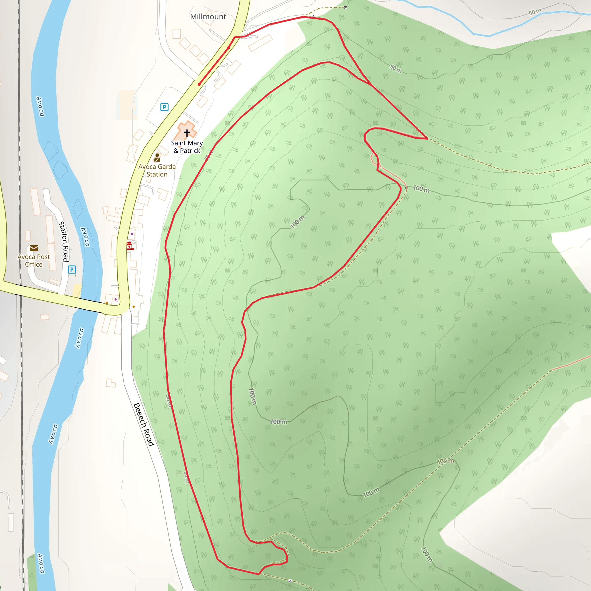 Avoca Red Kite Loop mobile static map