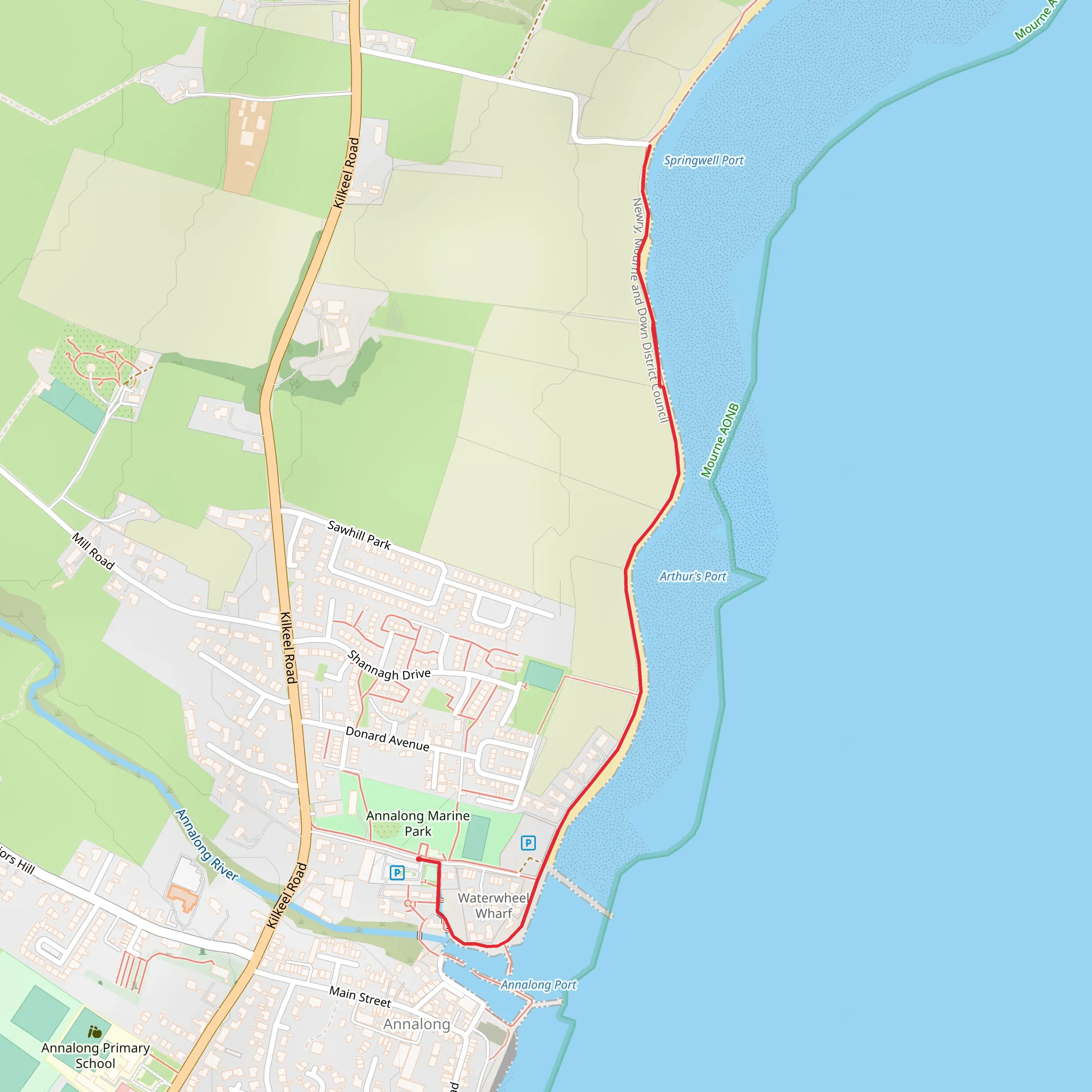 Annalong Coastal Path mobile static map
