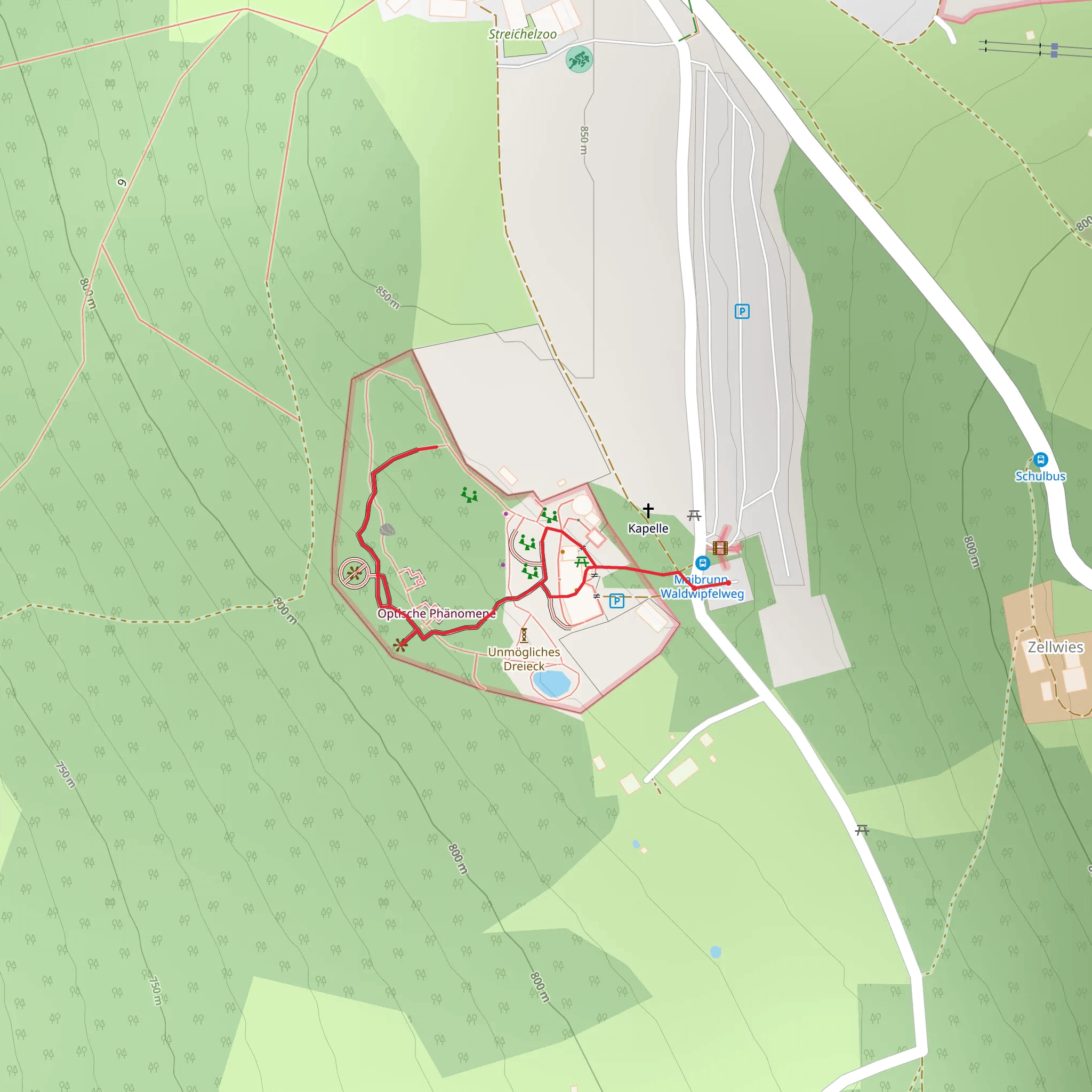 WaldWipfelWeg Out and Back mobile static map
