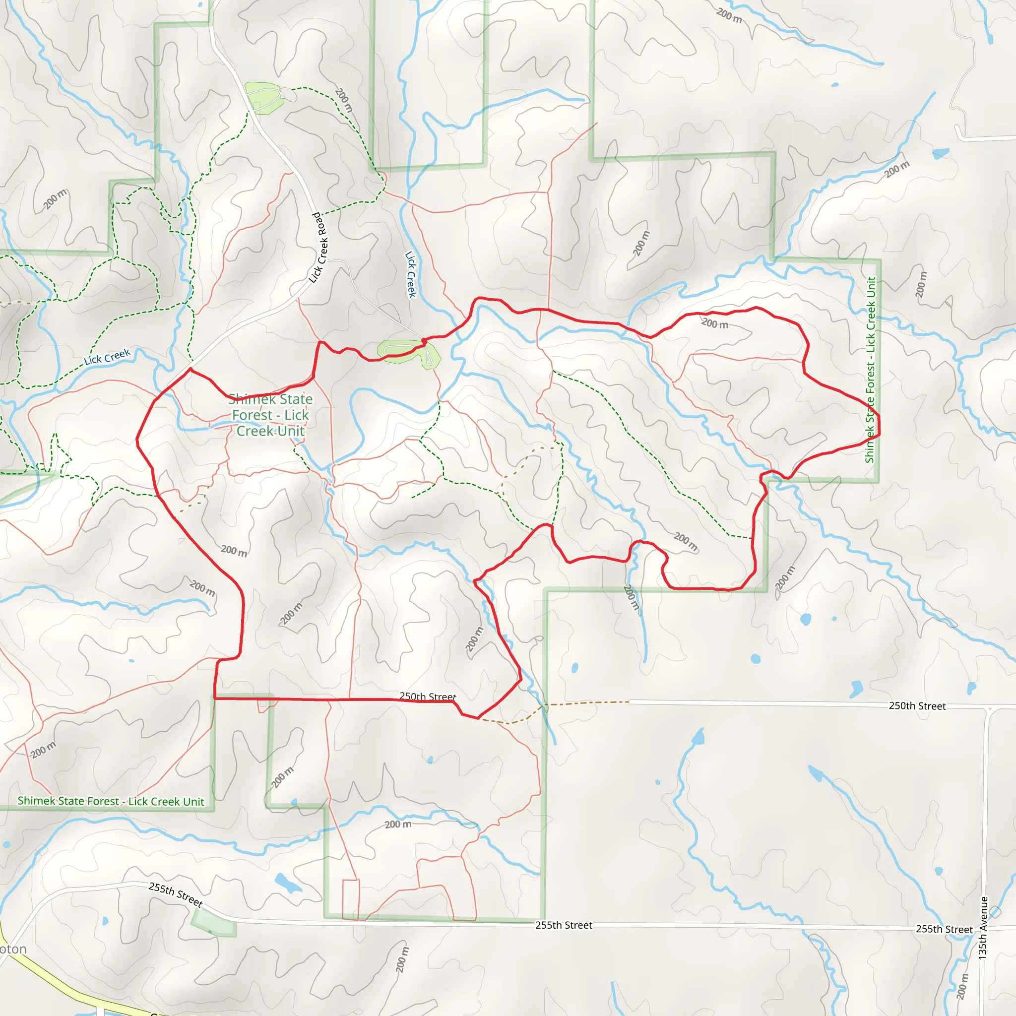 Loop around Lick Creek mobile static map