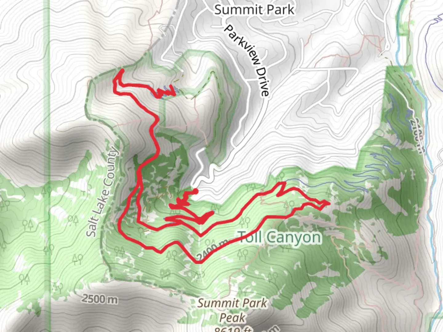 An image depicting the trail Road to WOS and Short Stack and its surrounding area.