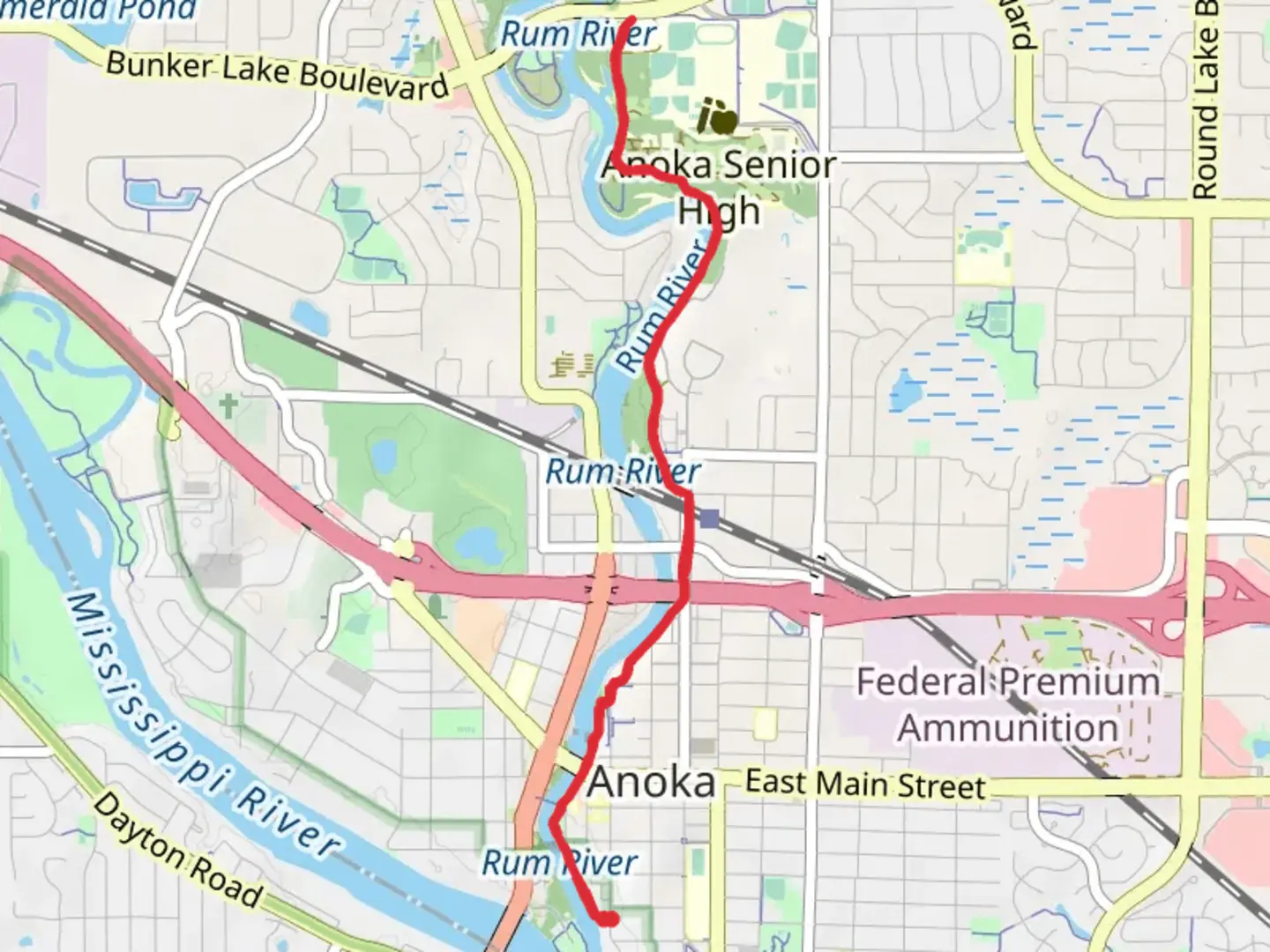 An image depicting the trail Rum River Regional Trail and its surrounding area.