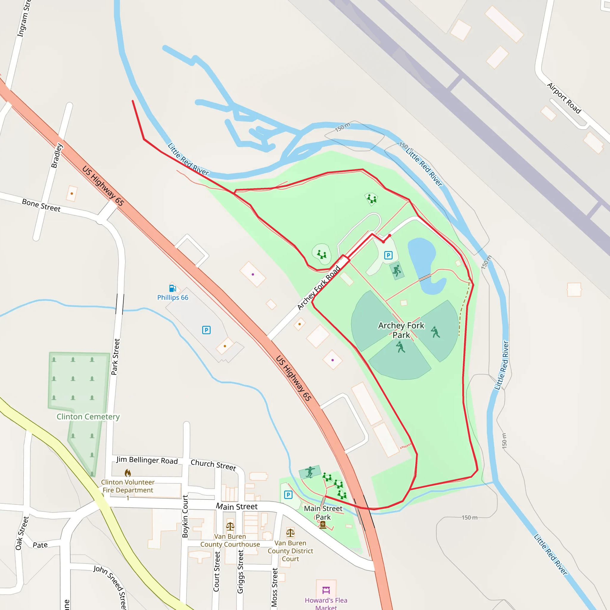 Archery Fork Park Loop mobile static map